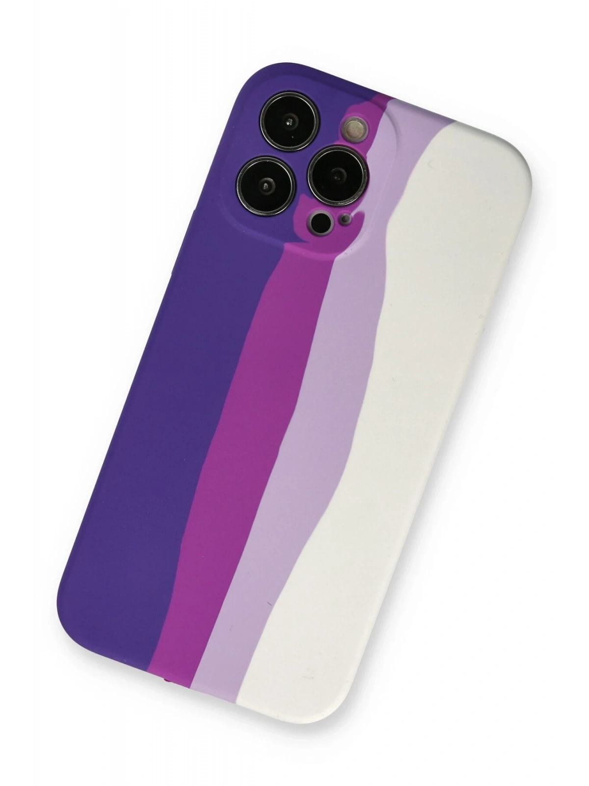 Newface Apple iPhone 13 Pro Kılıf Ebruli Lansman Silikon - Mor-Beyaz
