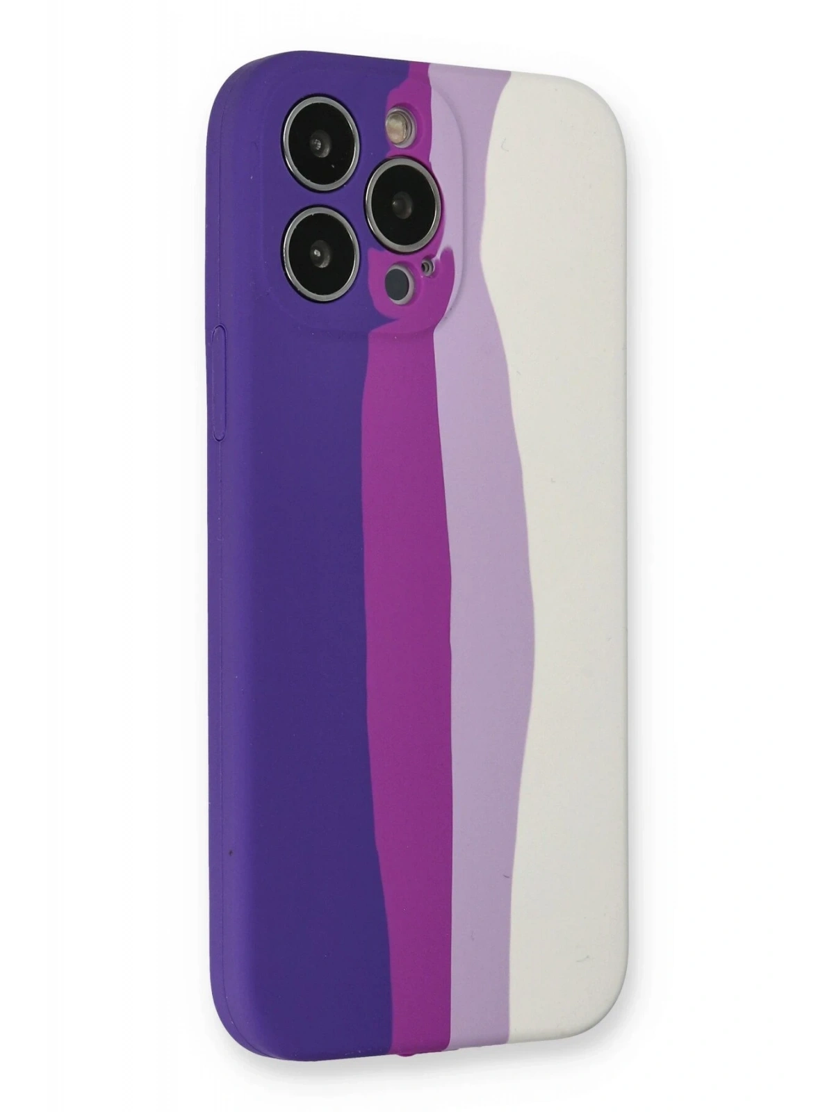Newface Apple iPhone 13 Pro Kılıf Ebruli Lansman Silikon - Mor-Beyaz