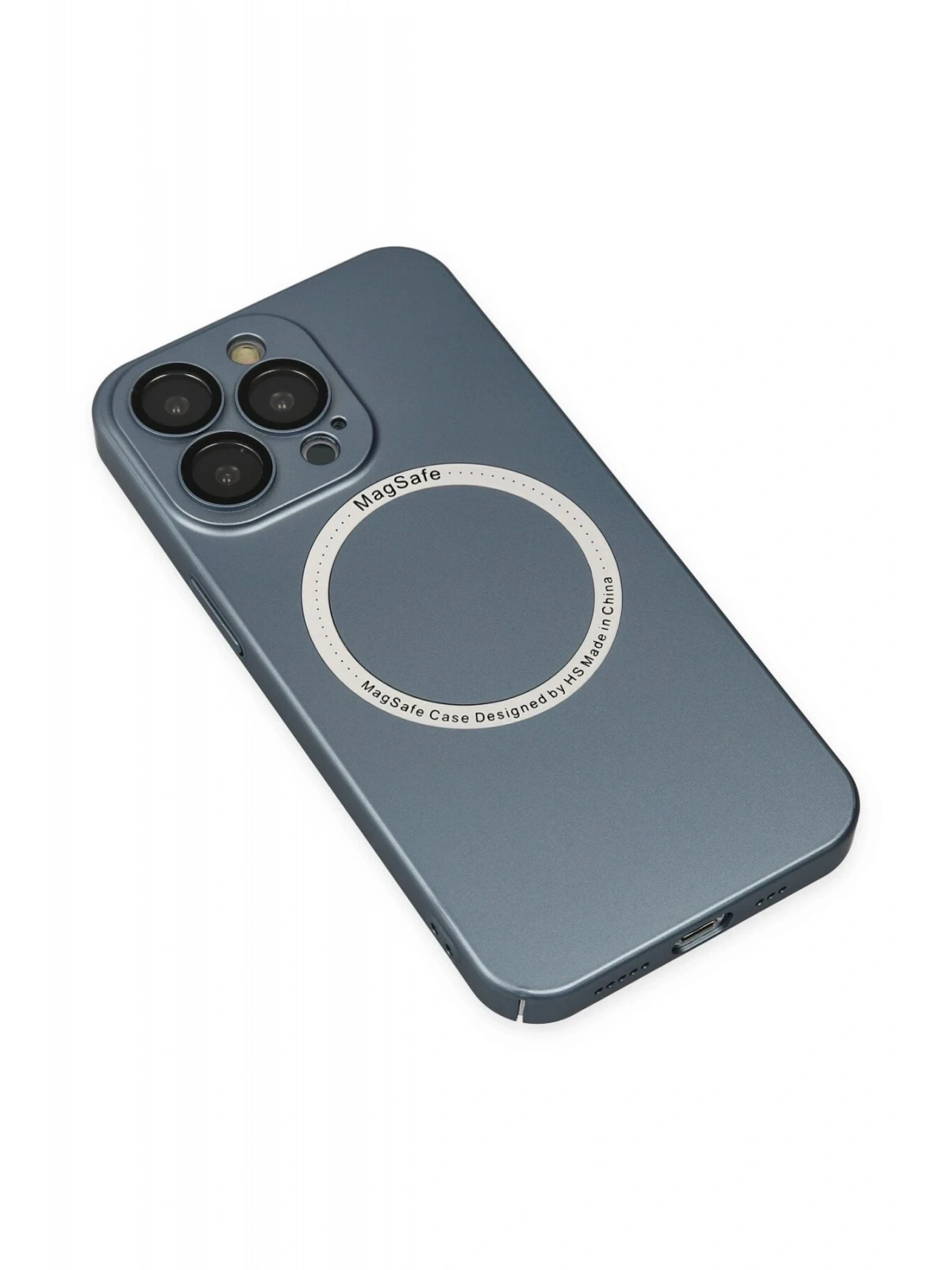 Newface Apple iPhone 13 Pro Kılıf Jack Magneticsafe Lens Silikon - Sierra Blue