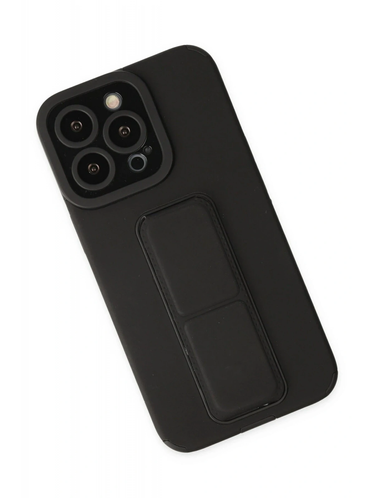 Newface Apple iPhone 13 Pro Kılıf Mega Standlı Silikon - Siyah