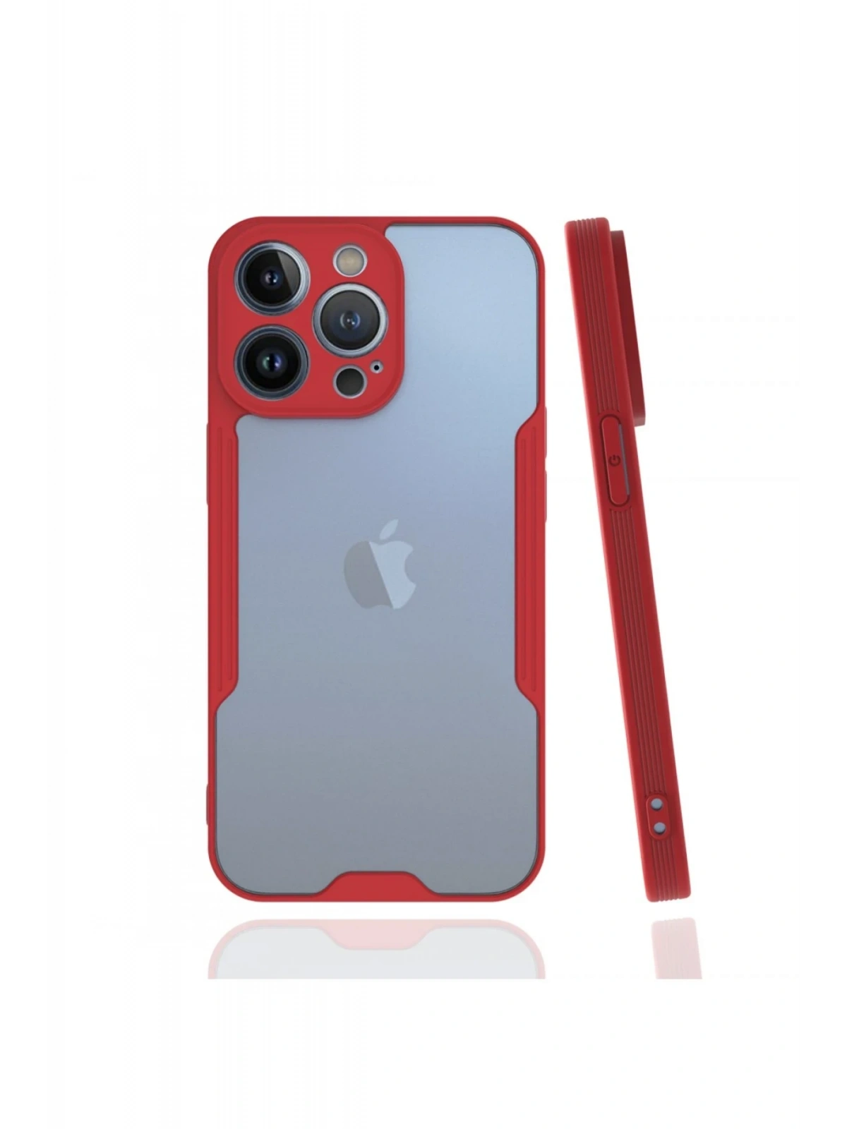 Newface Apple iPhone 13 Pro Kılıf Platin Silikon - Kırmızı