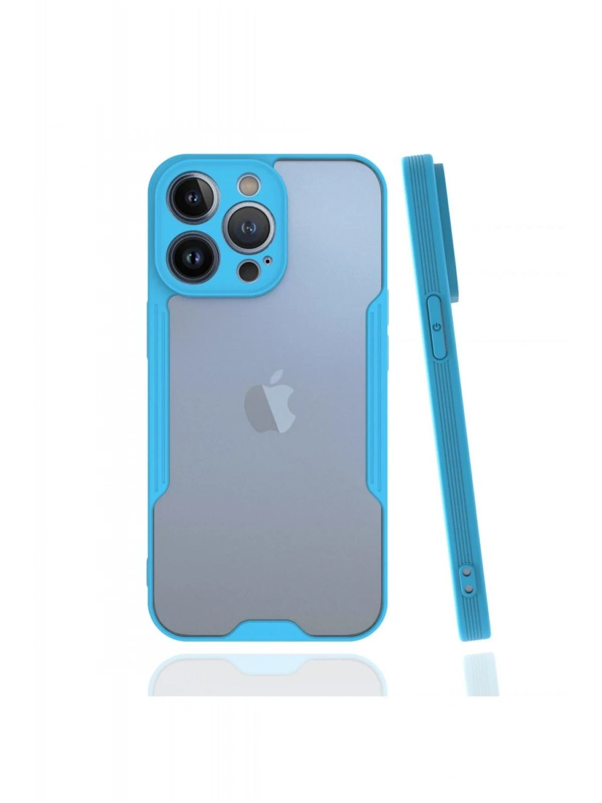 Newface Apple iPhone 13 Pro Kılıf Platin Silikon - Mavi