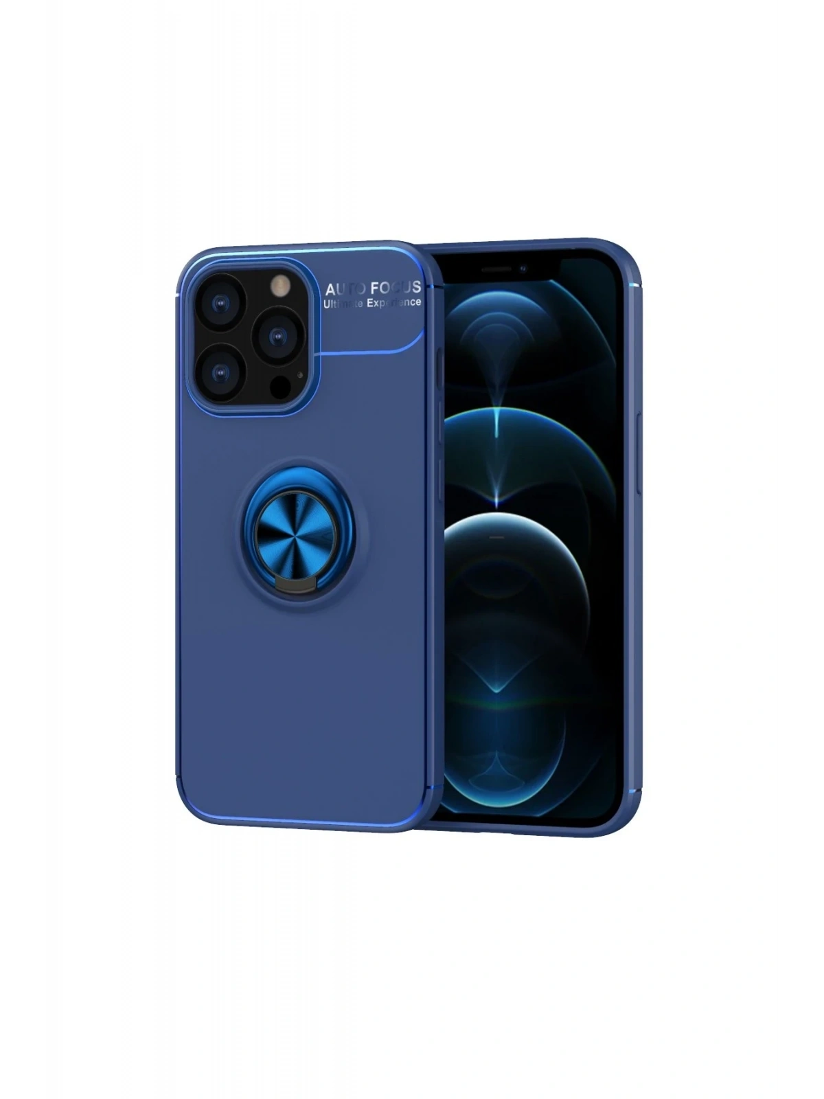 Newface Apple iPhone 13 Pro Kılıf Range Yüzüklü Silikon - Mavi