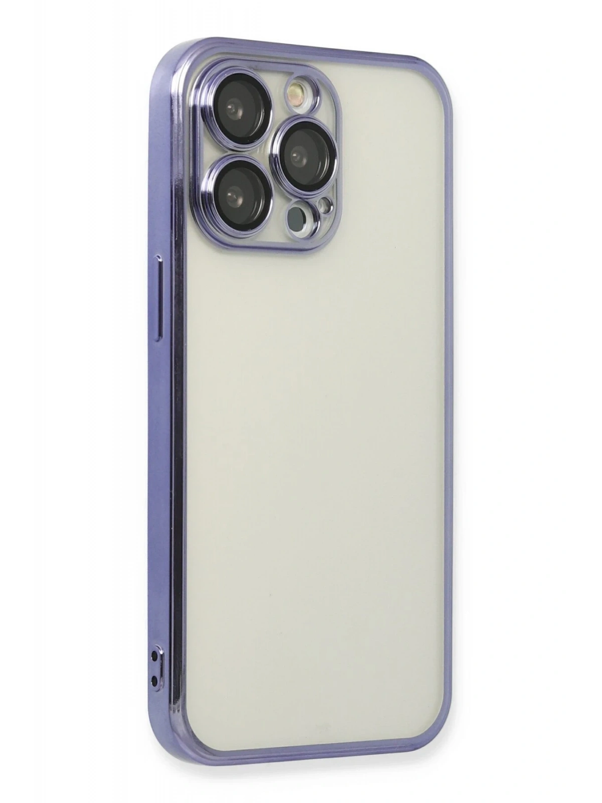 Newface Apple iPhone 13 Pro Kılıf Razer Lensli Silikon - Mor