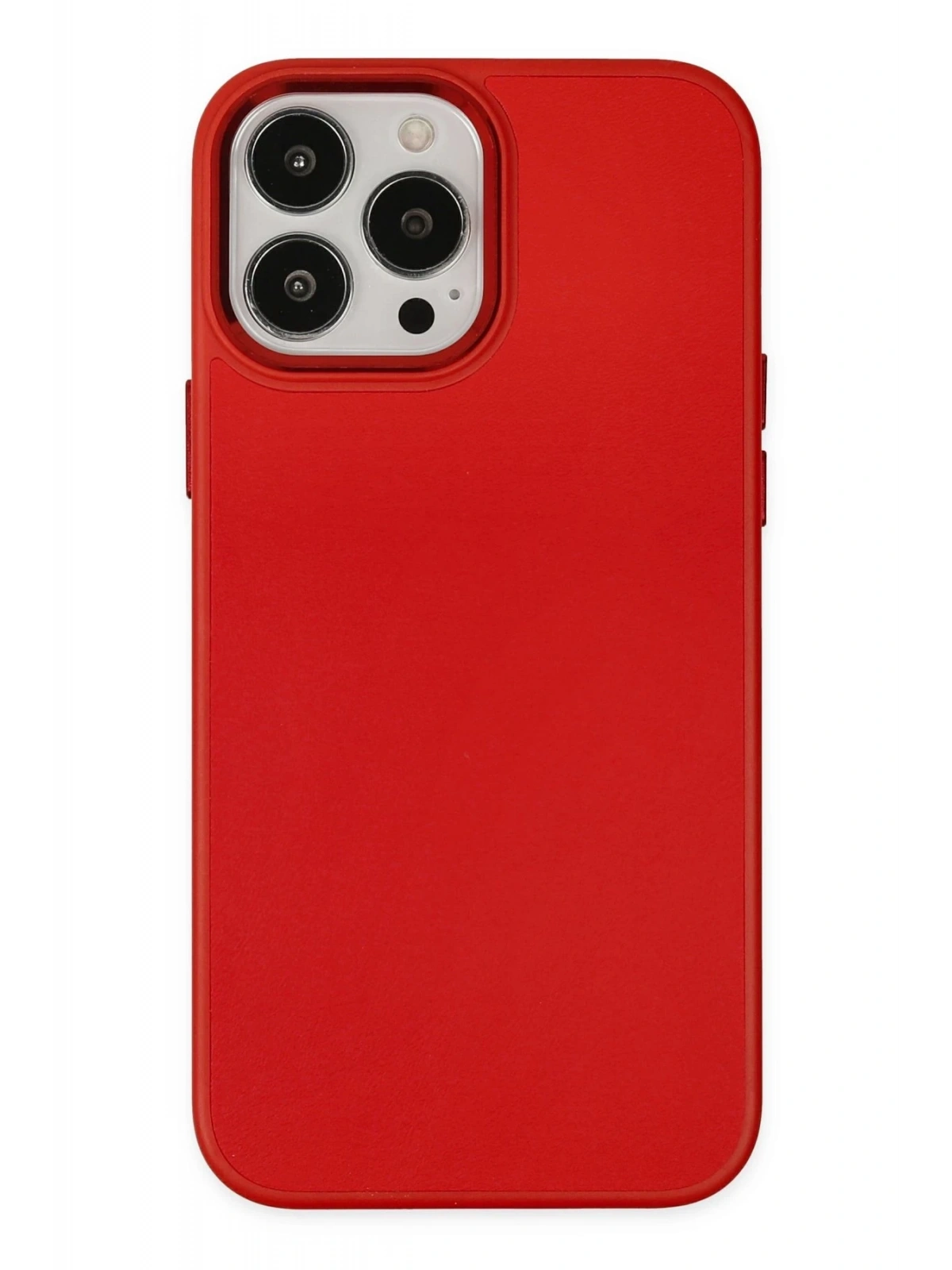 Newface Apple iPhone 13 Pro Max Kılıf Asya Deri Silikon - Kırmızı