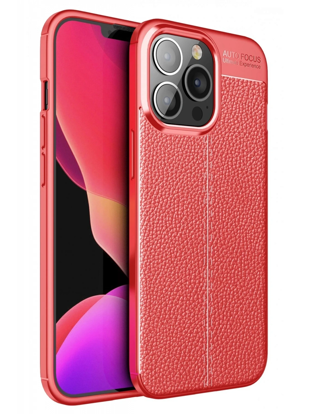 Newface Apple iPhone 13 Pro Max Kılıf Auto Focus Kapak - Kırmızı