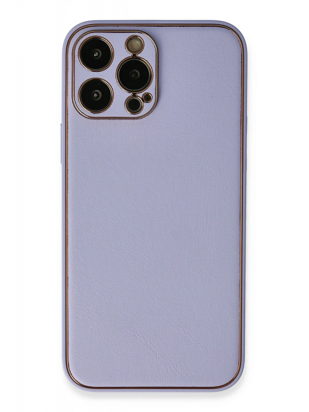 Newface Apple iPhone 13 Pro Max Kılıf Coco Deri Silikon Kapak - Açık Lila