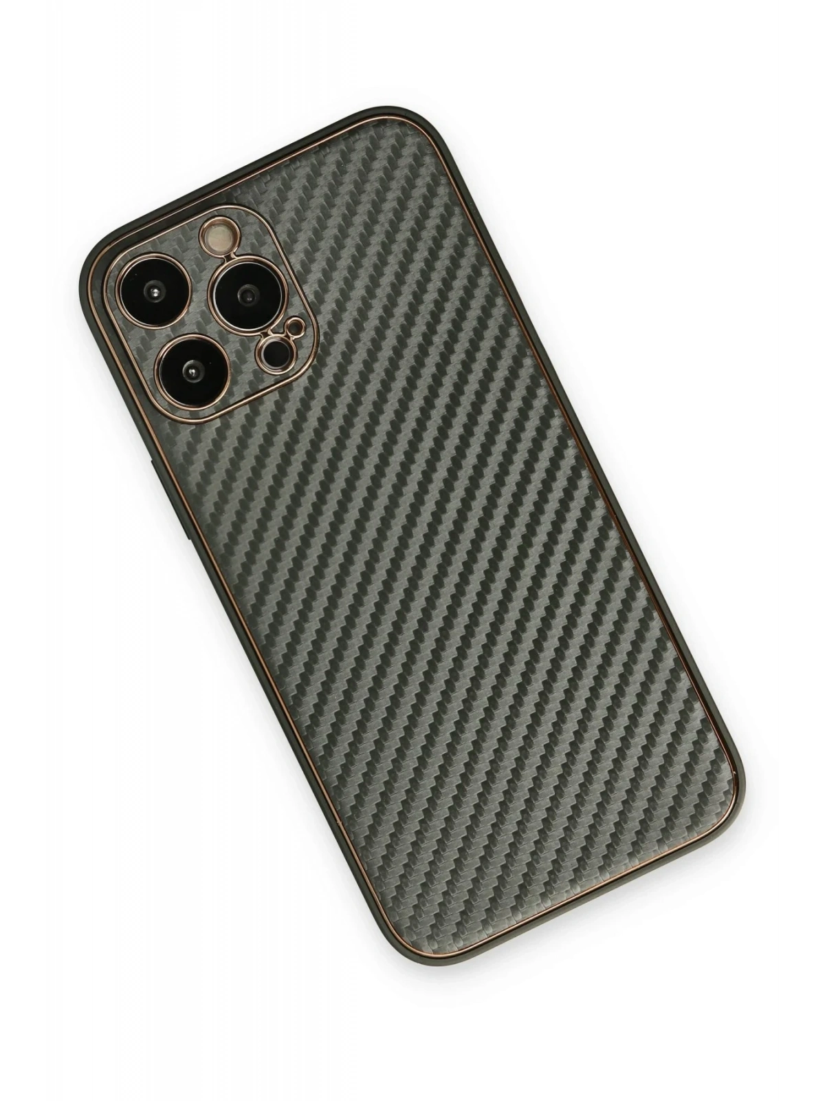 Newface Apple iPhone 13 Pro Max Kılıf Coco Karbon Silikon - Füme