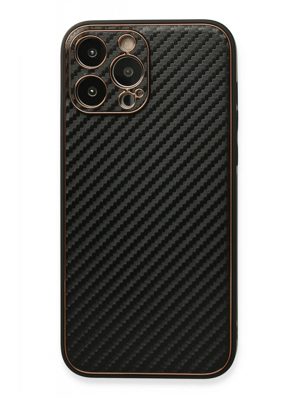Newface Apple iPhone 13 Pro Max Kılıf Coco Karbon Silikon - Siyah