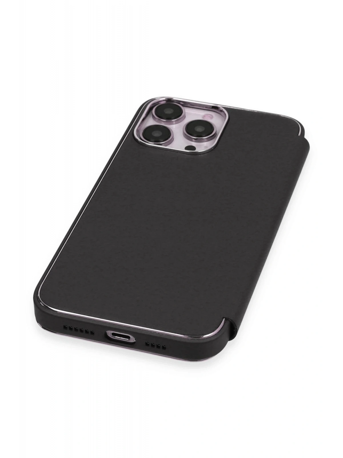 Newface Apple iPhone 13 Pro Max Kılıf Dolpin Kapaklı - Siyah