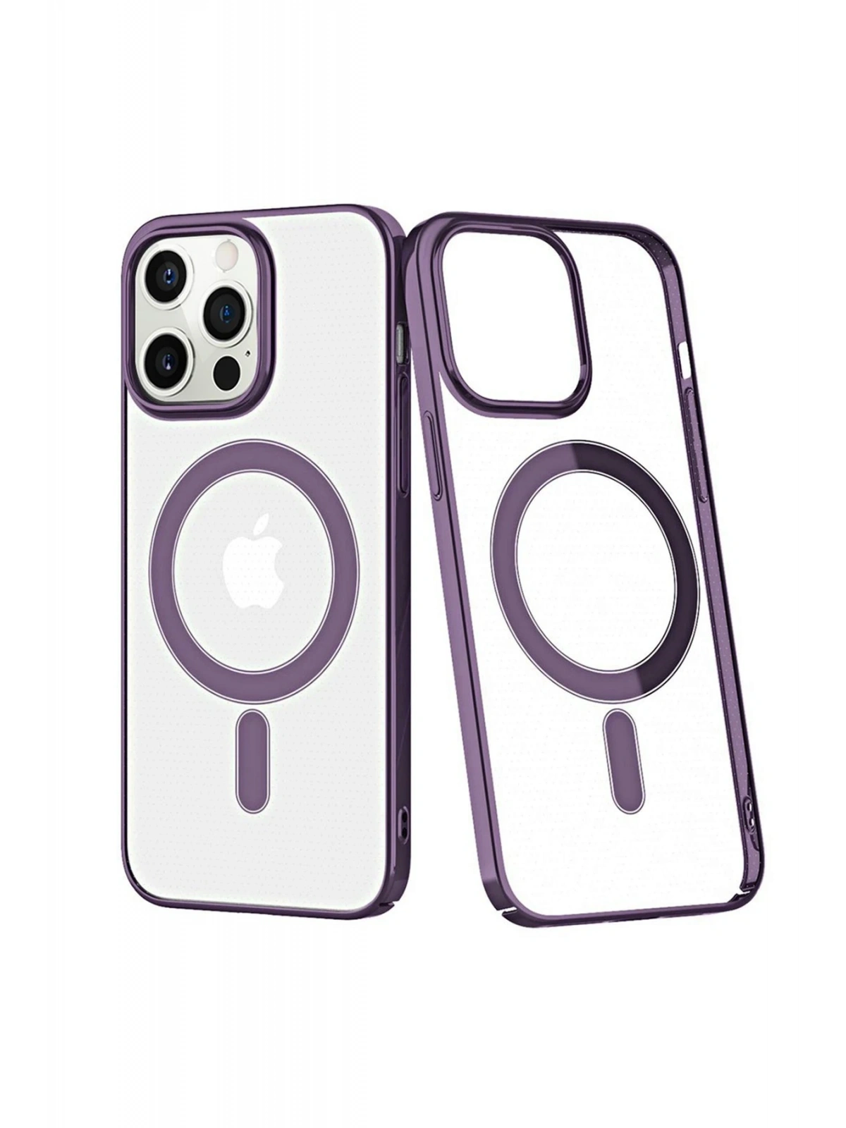 Newface Apple iPhone 13 Pro Max Kılıf Element Magneticsafe Sert Kapak - Derin Mor