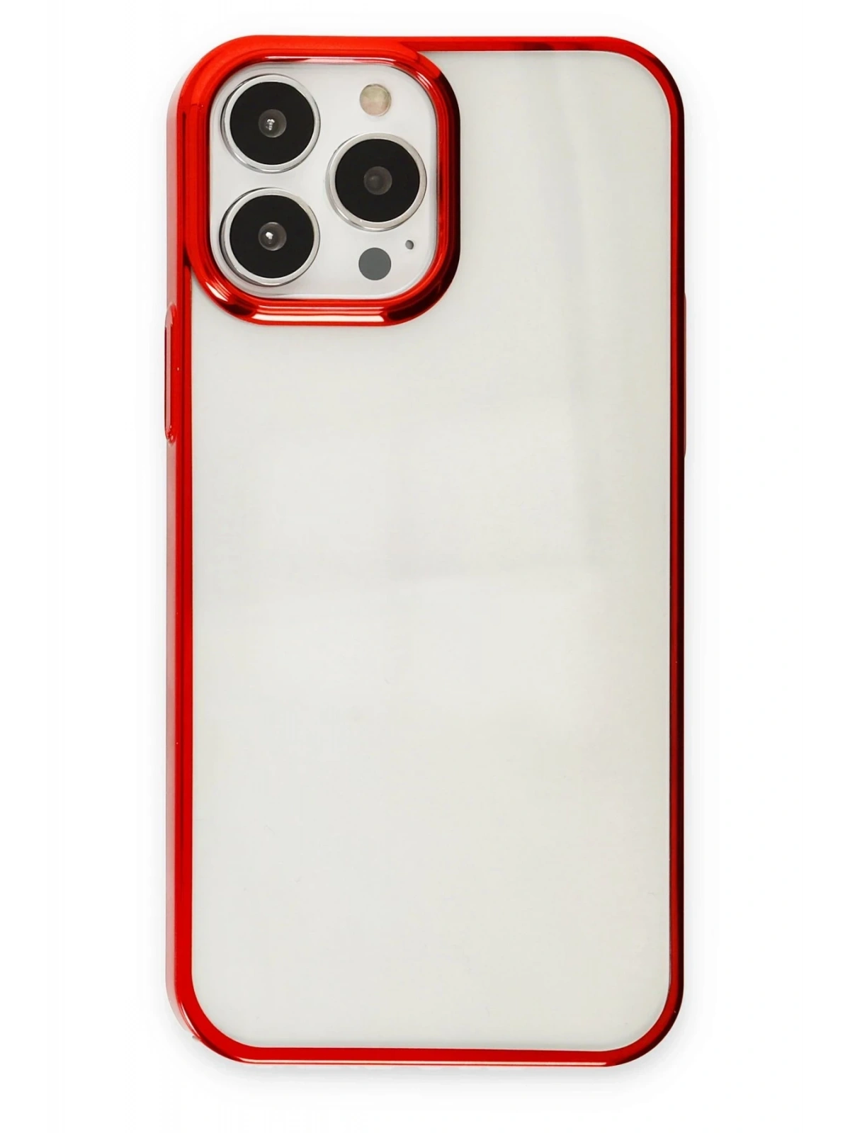Newface Apple iPhone 13 Pro Max Kılıf Element Silikon - Kırmızı