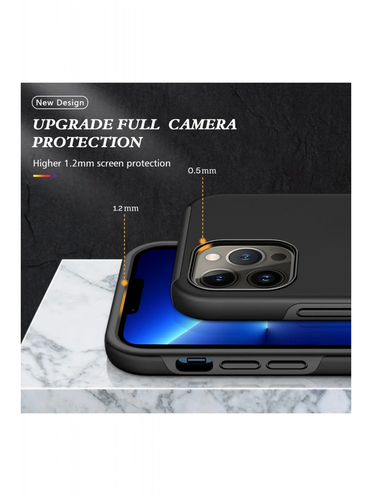 Newface Apple iPhone 13 Pro Max Kılıf Elit Yüzüklü Kapak - Siyah