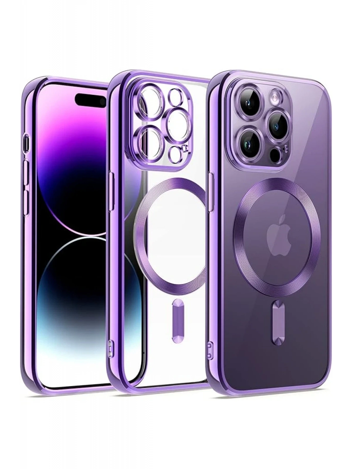Newface Apple iPhone 13 Pro Max Kılıf Kross Magneticsafe Kapak - Mor