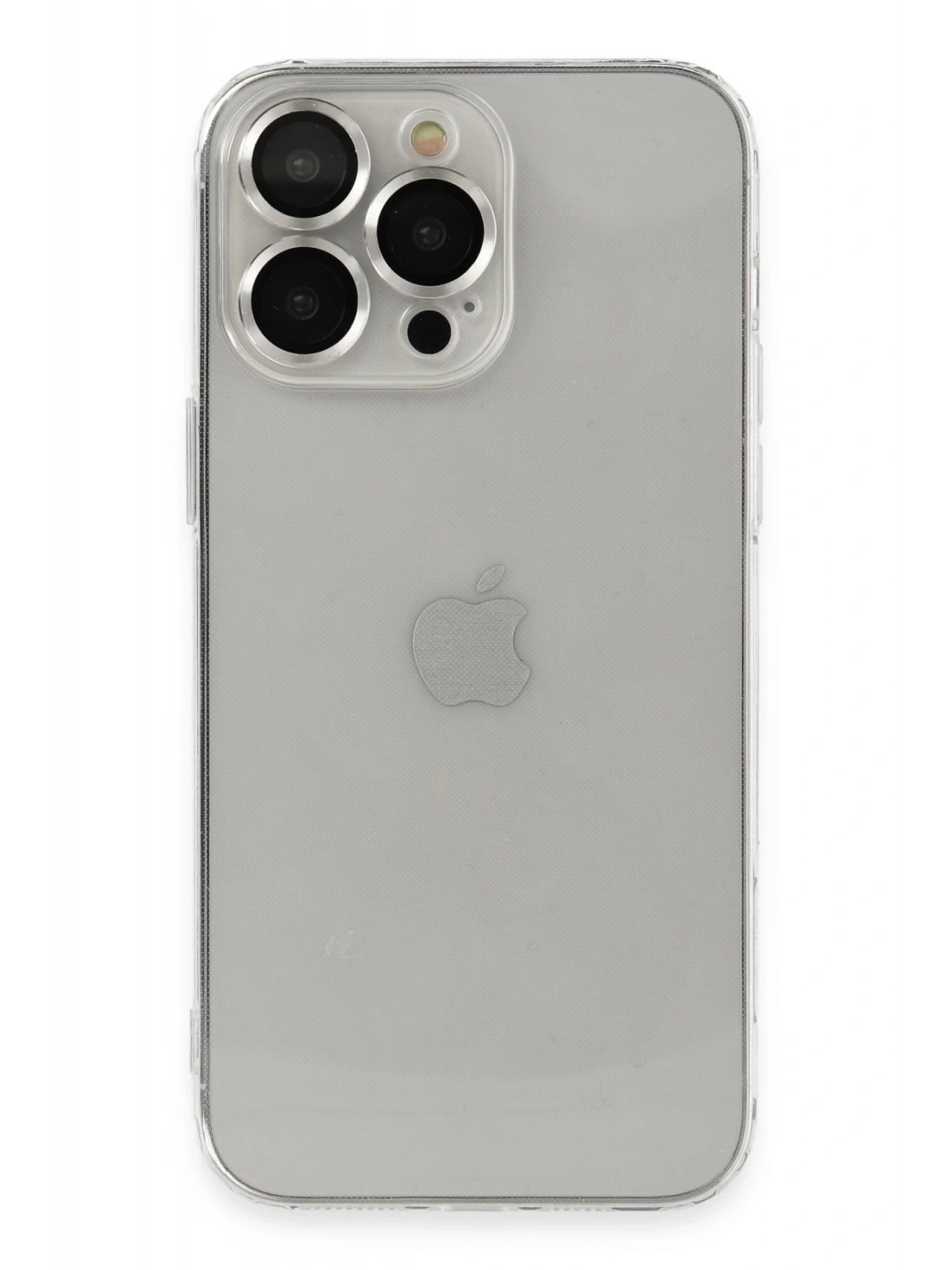 Newface Apple iPhone 13 Pro Max Kılıf Luko Lens Silikon - Gümüş