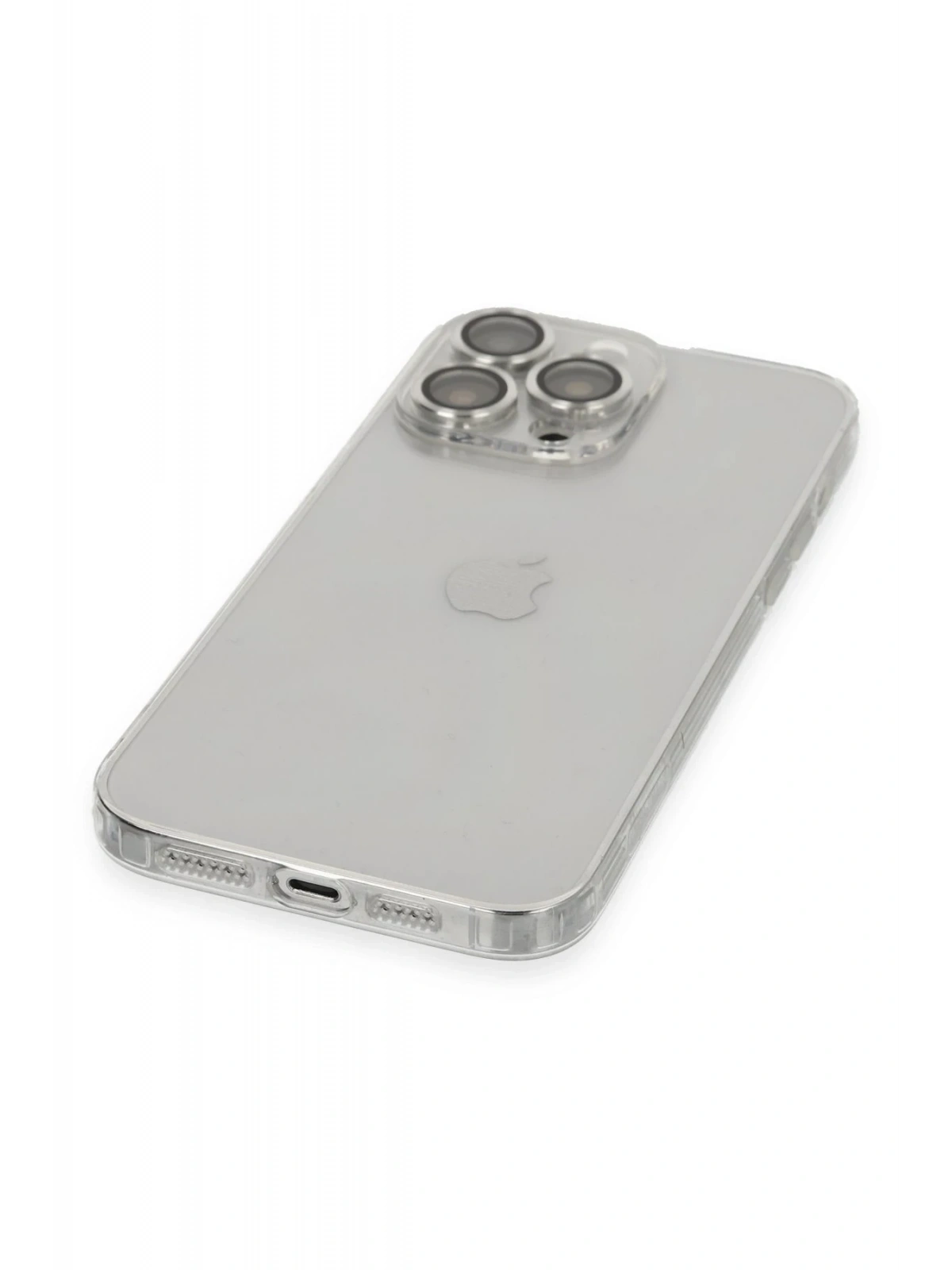 Newface Apple iPhone 13 Pro Max Kılıf Luko Lens Silikon - Gümüş