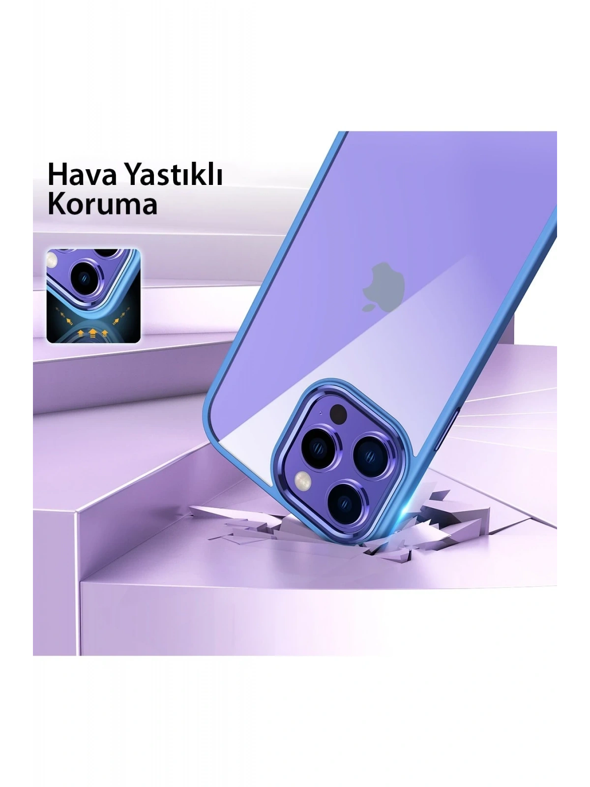 Newface Apple iPhone 13 Pro Max Kılıf Power Silikon - Sierra Blue