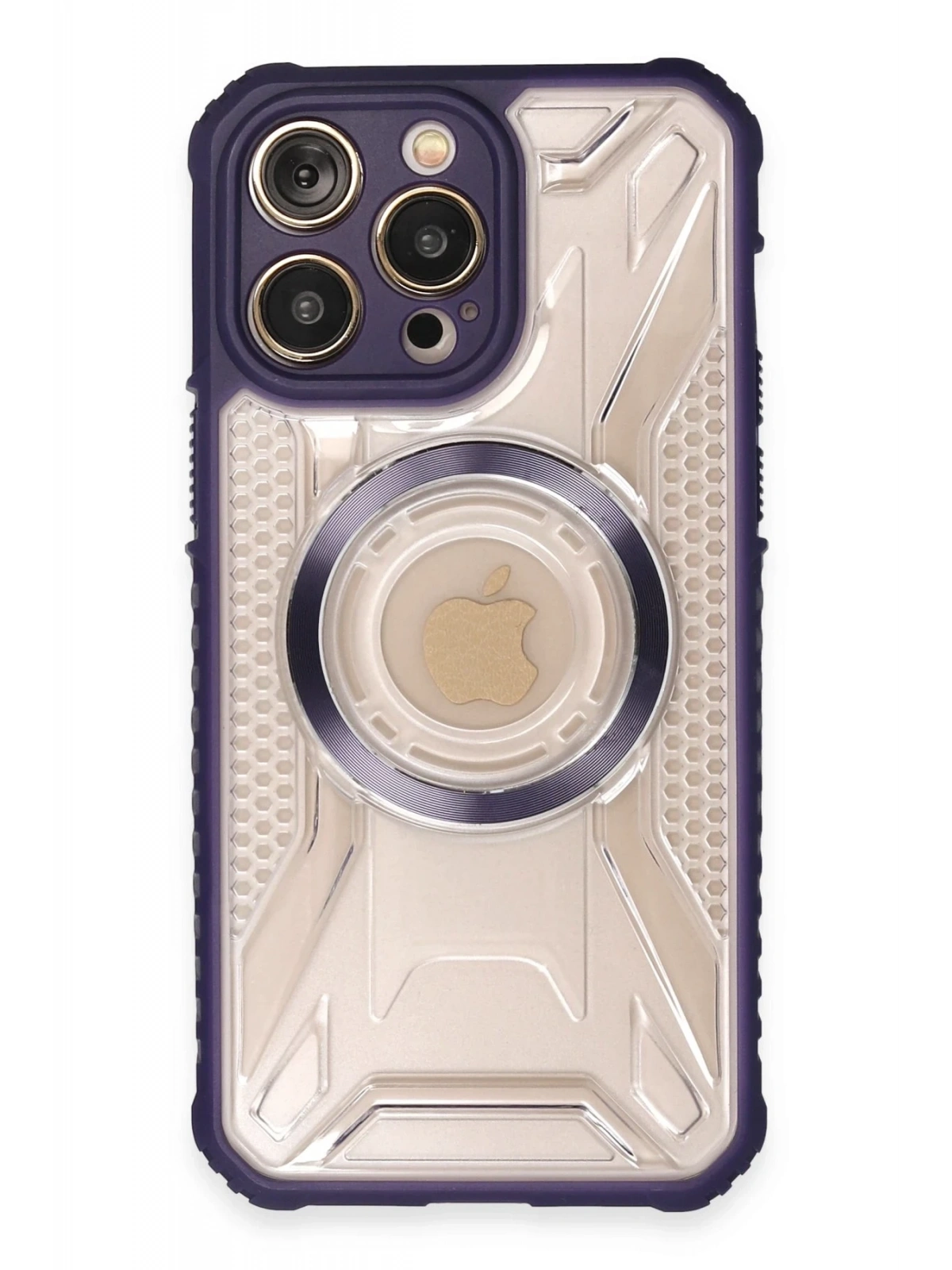 Newface Apple iPhone 13 Pro Max Kılıf Prag Magneticsafe Kapak - Derin Mor