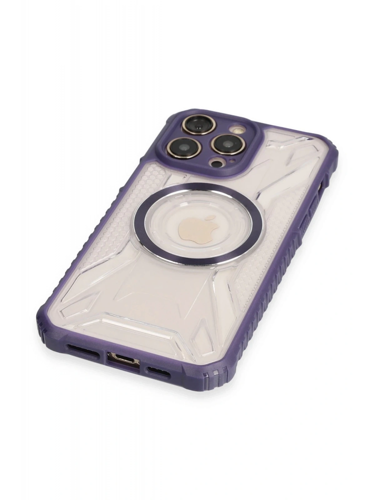 Newface Apple iPhone 13 Pro Max Kılıf Prag Magneticsafe Kapak - Derin Mor