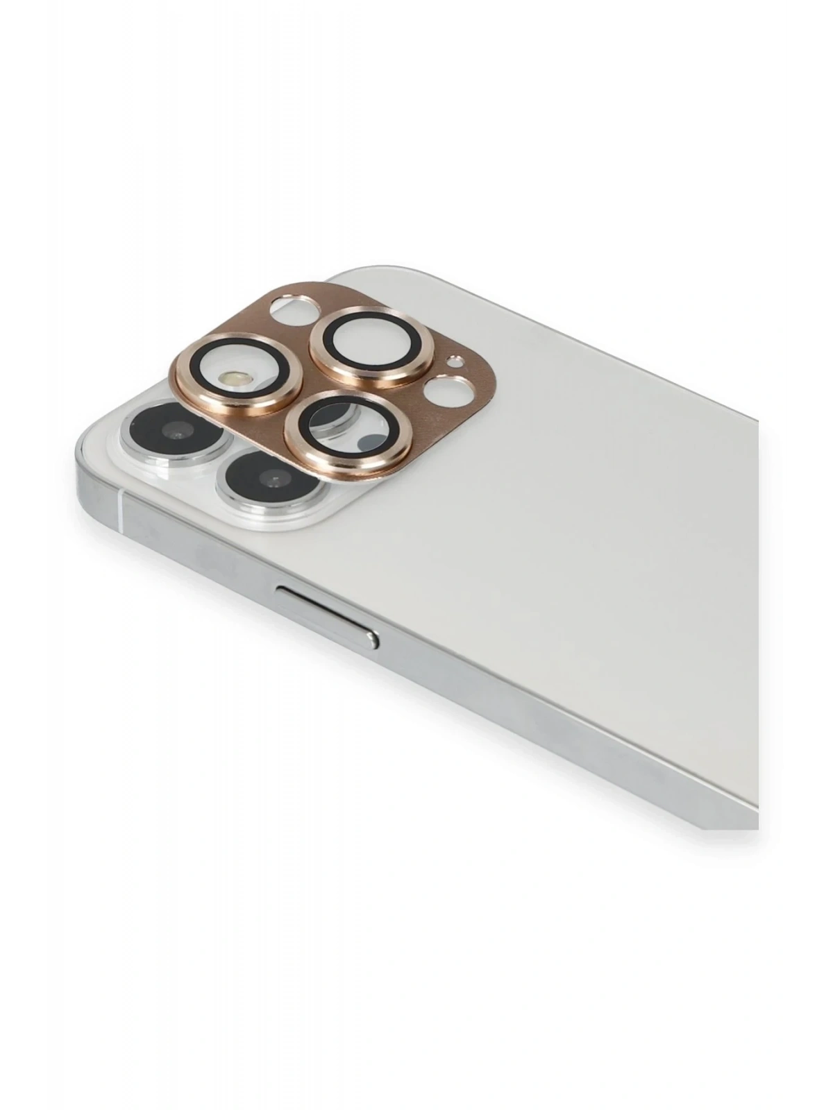 Newface Apple iPhone 13 Pro Max Pers Alüminyum Kamera Lens - Gold