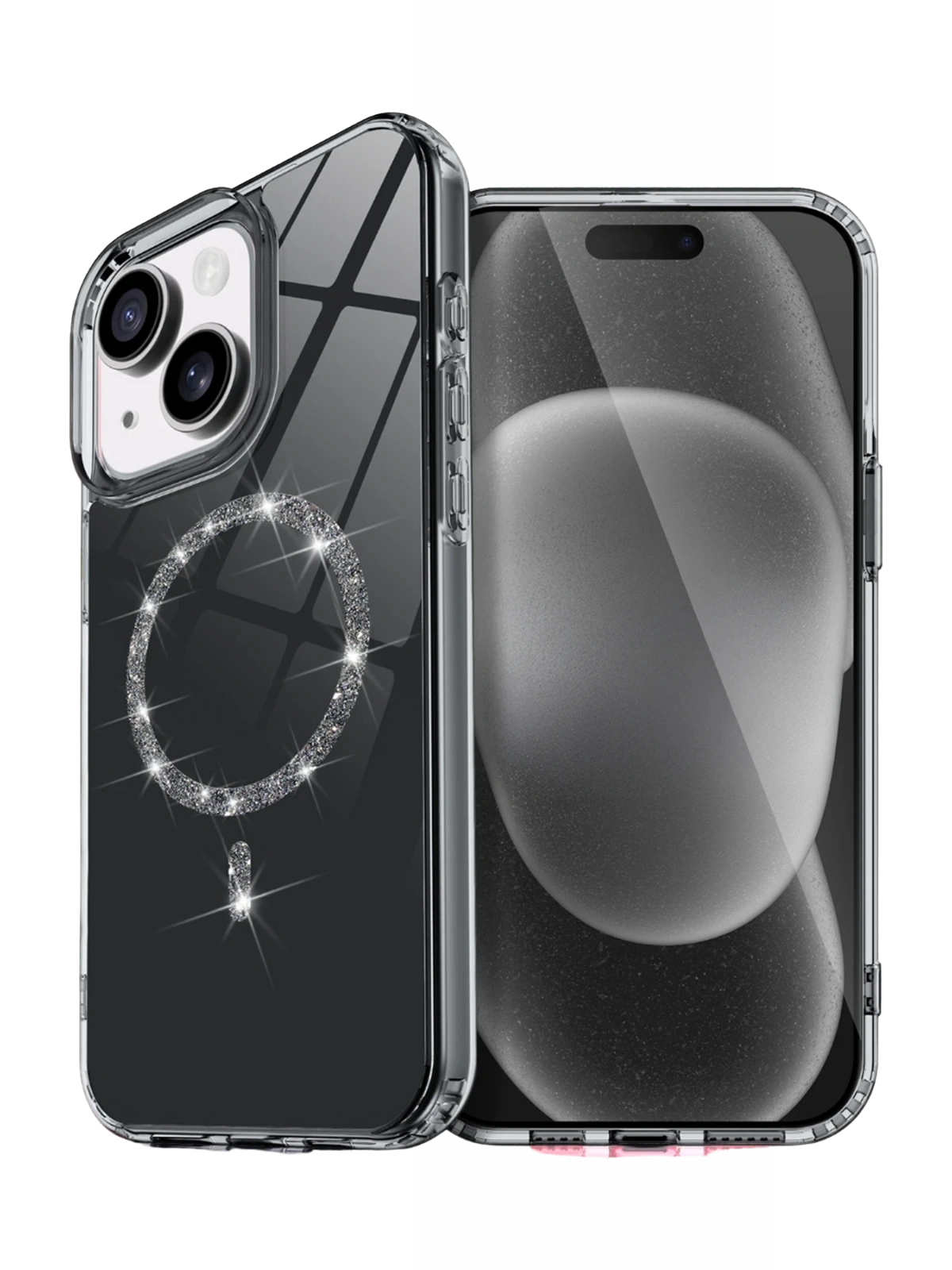 Newface Apple iPhone 14 Live Diamond Magsafe Kapak - Siyah