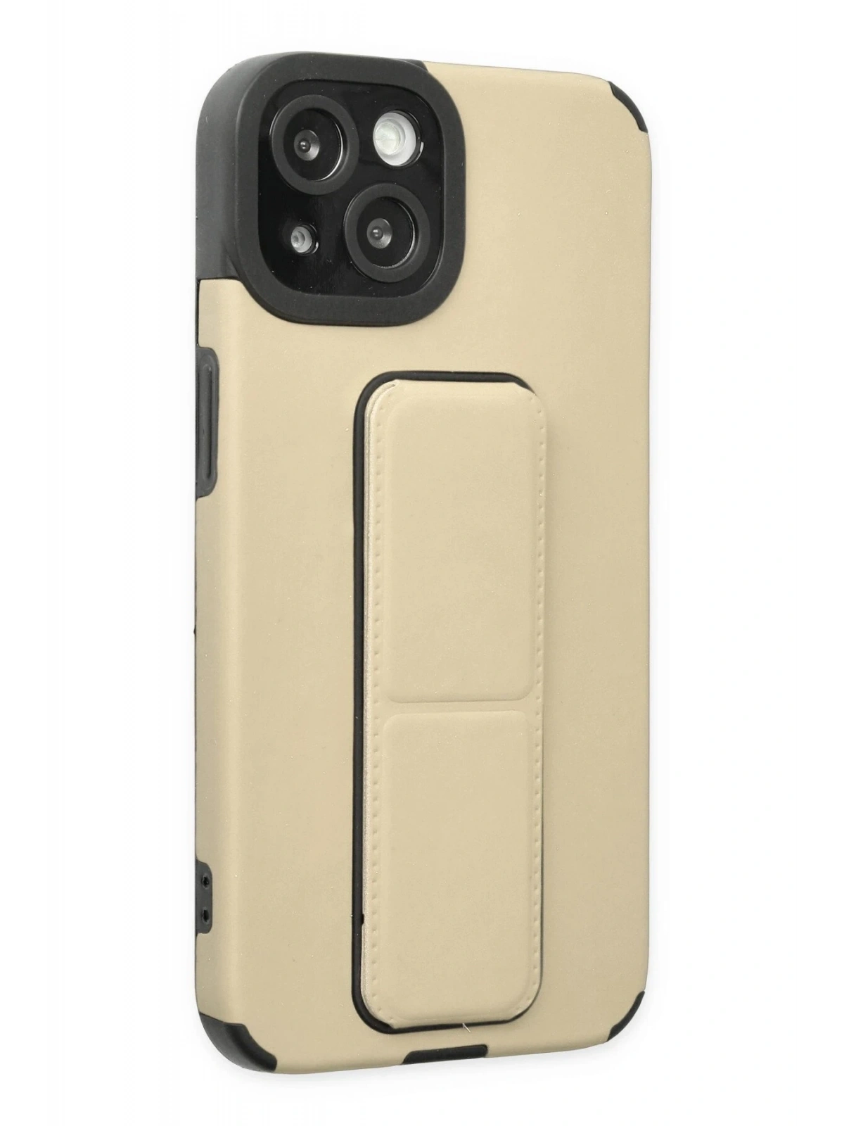 Newface Apple iPhone 14 Plus Kılıf Mega Standlı Silikon - Gold