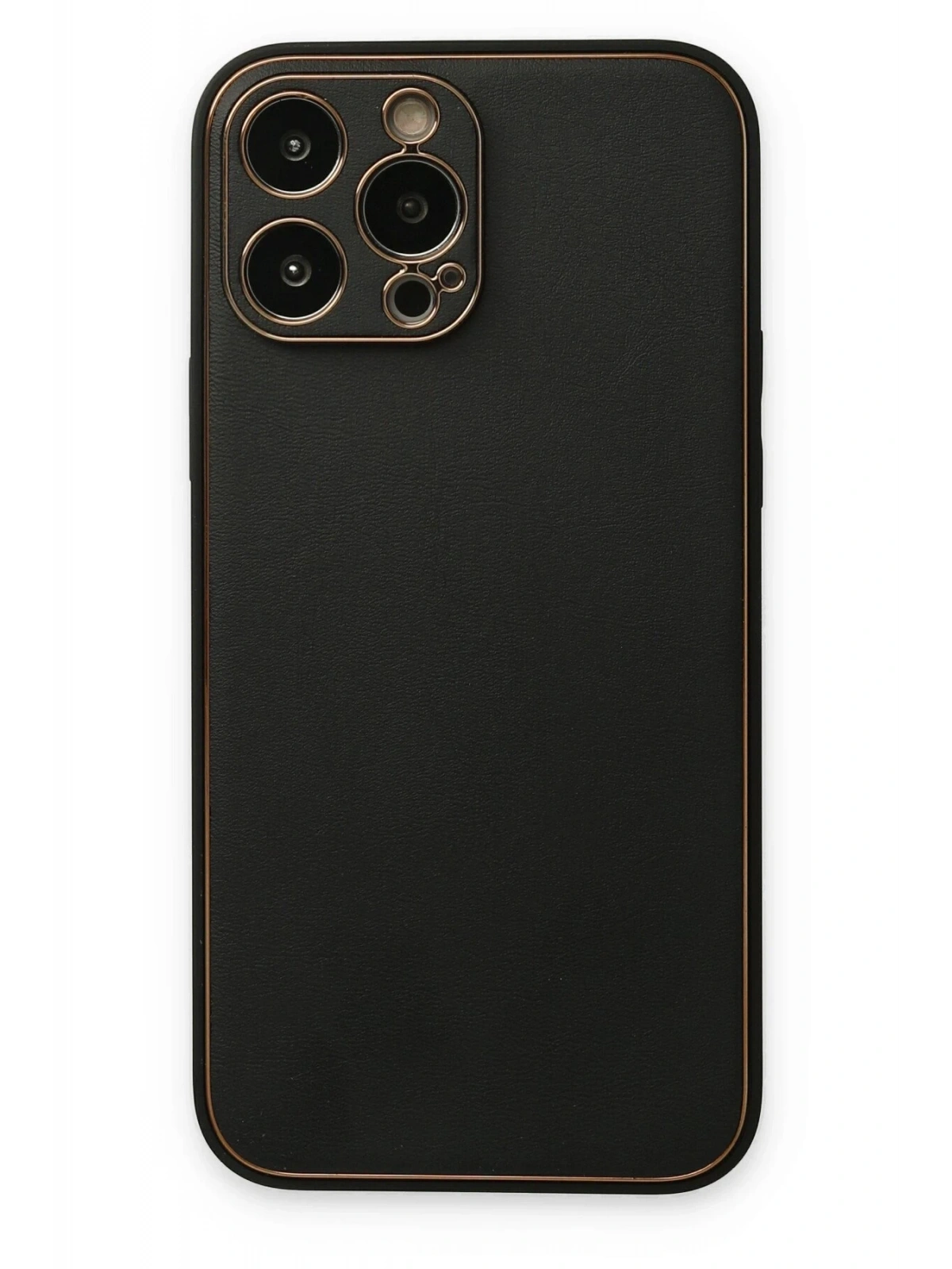 Newface Apple iPhone 14 Pro Kılıf Coco Deri Silikon Kapak - Siyah