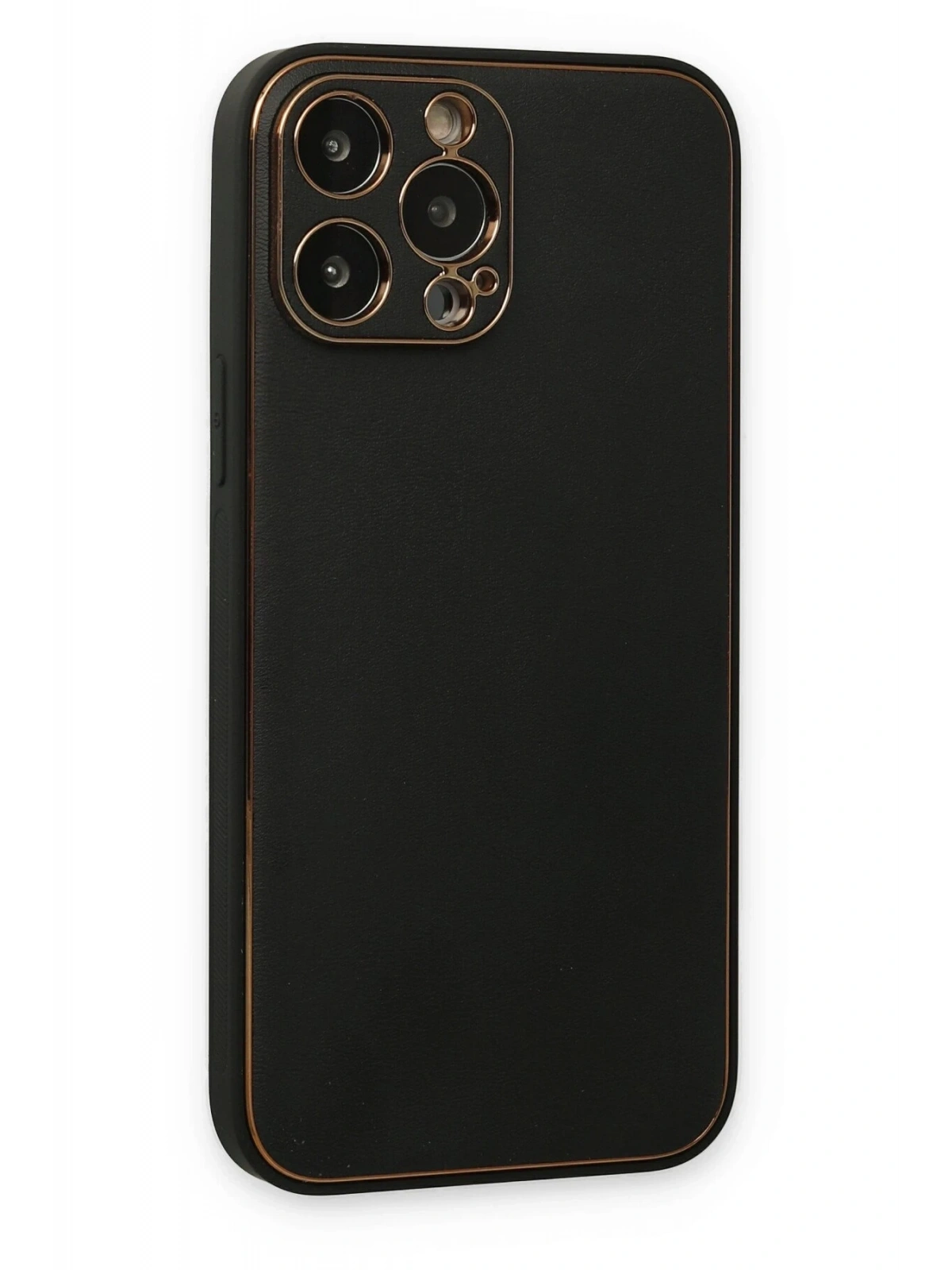 Newface Apple iPhone 14 Pro Kılıf Coco Deri Silikon Kapak - Siyah