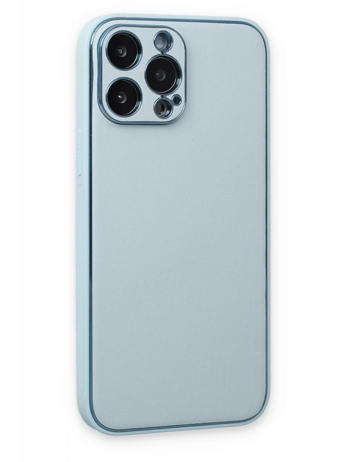 Newface Apple iPhone 14 Pro Kılıf Coco Deri Silikon Kapak - Sky Blue