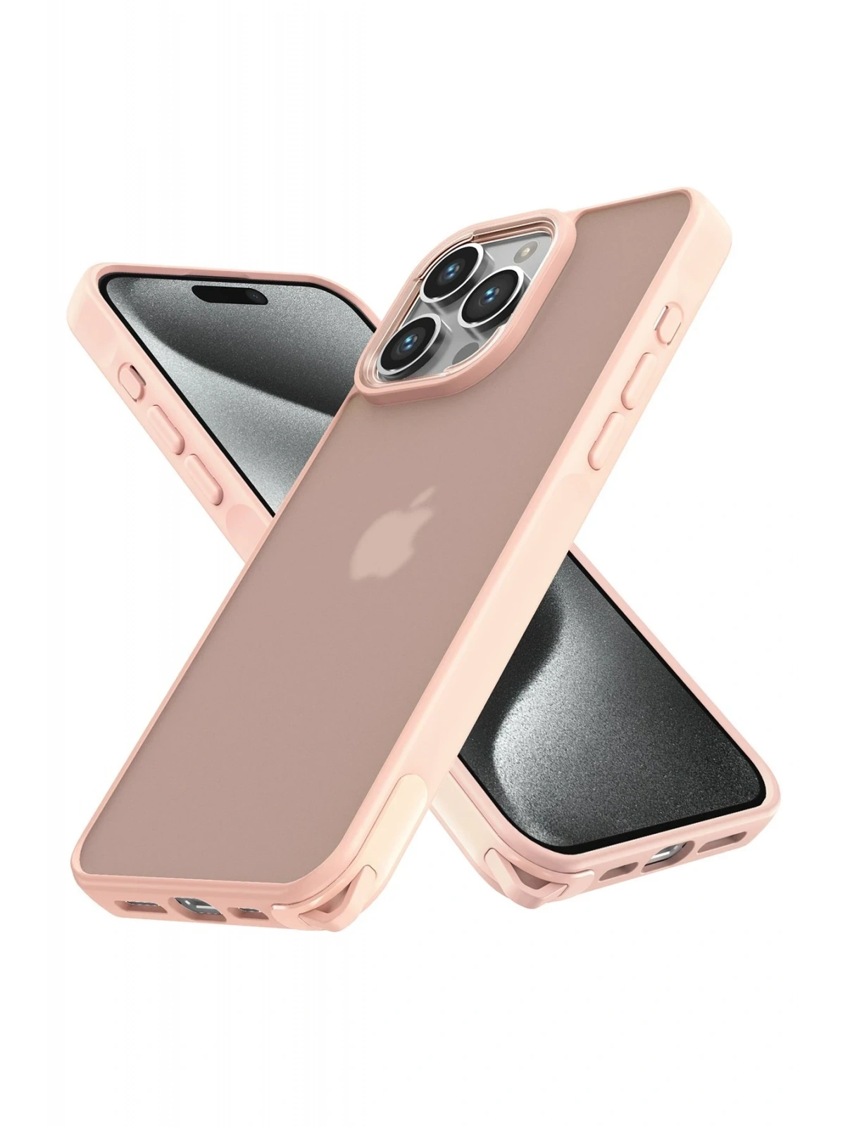 Newface Apple iPhone 14 Pro Kılıf Elegant Kapak - Pudra
