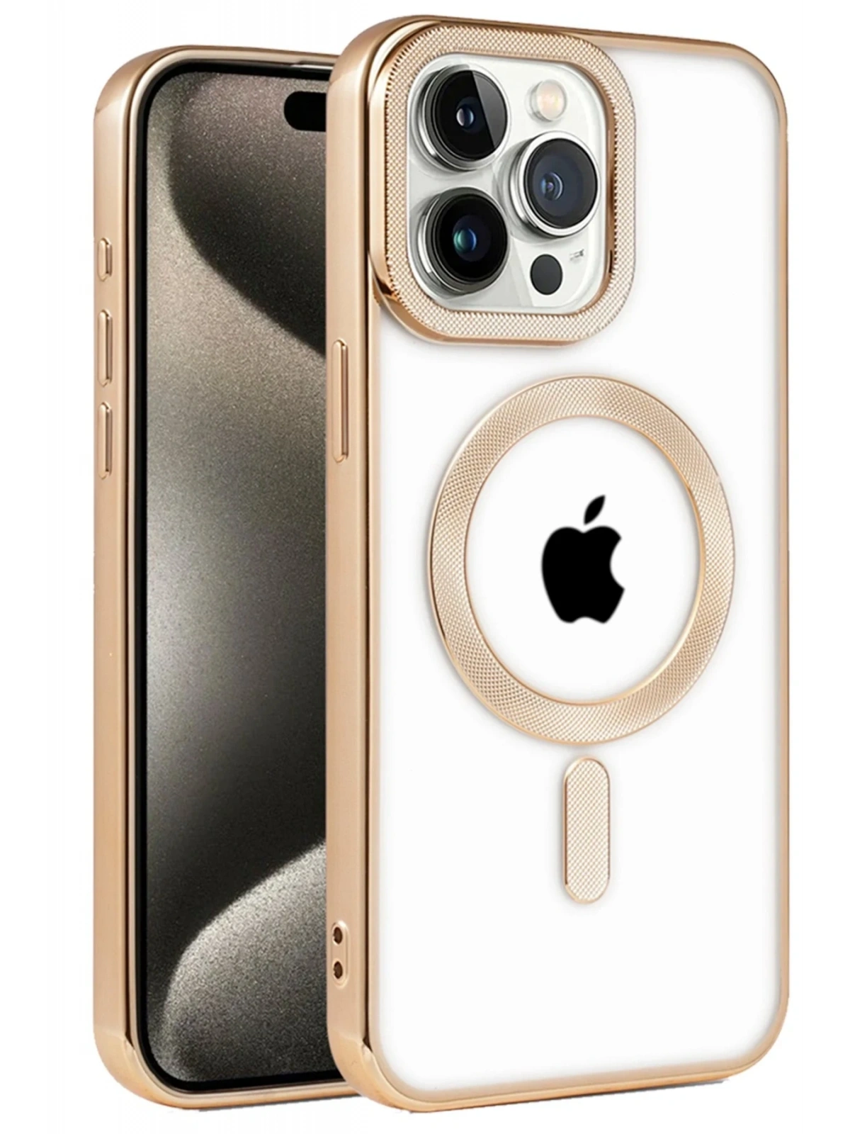 Newface Apple iPhone 14 Pro Kılıf Kronos Magsafe Kapak - Gold