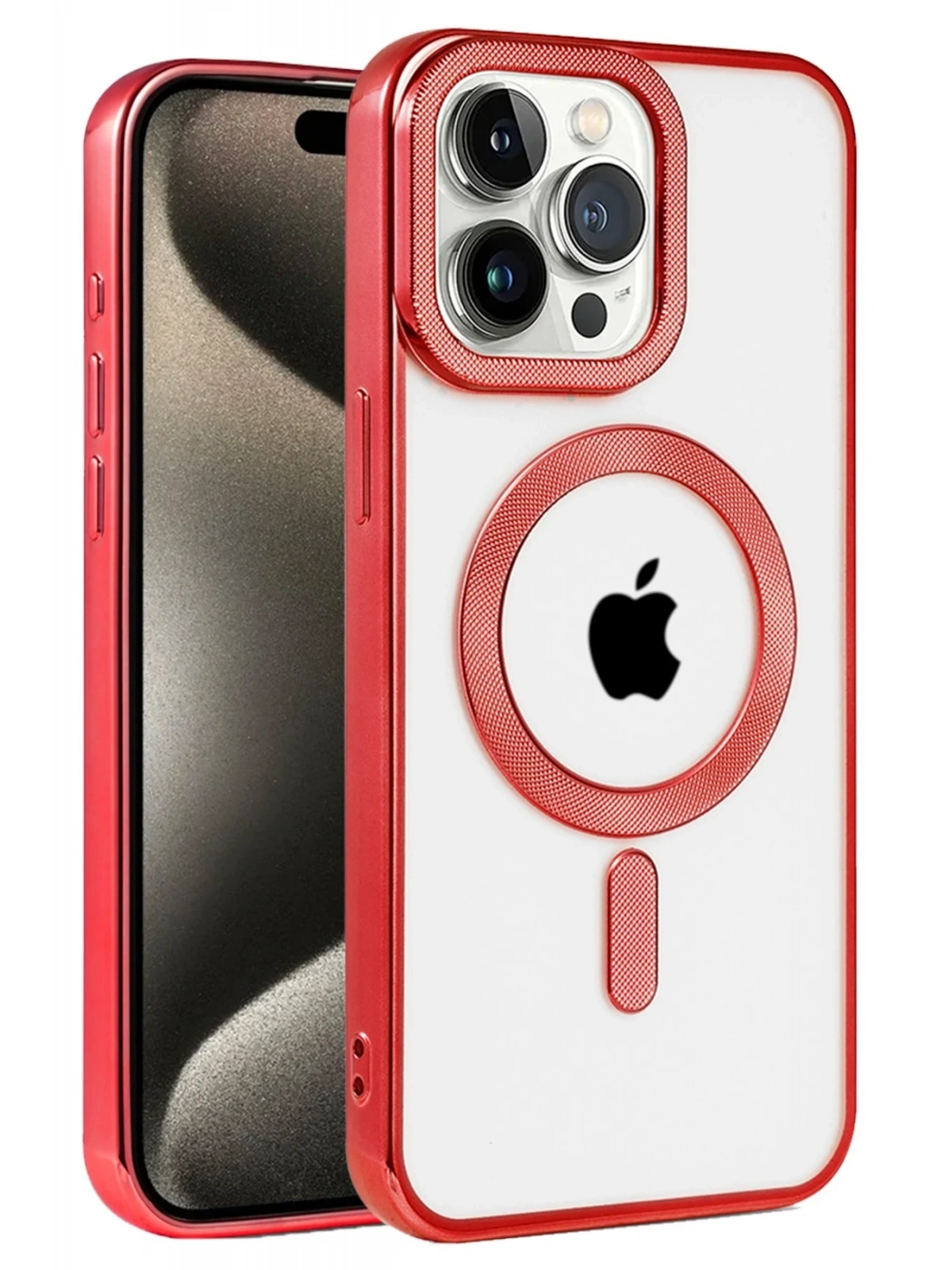 Newface Apple iPhone 14 Pro Kılıf Kronos Magsafe Kapak - Kırmızı