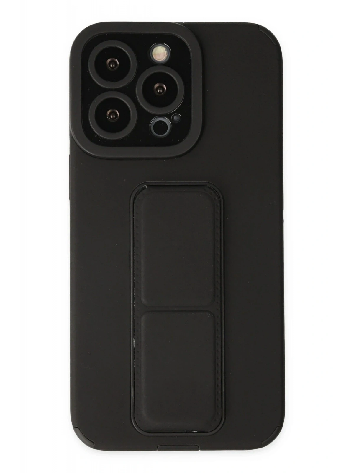 Newface Apple iPhone 14 Pro Kılıf Mega Standlı Silikon - Siyah
