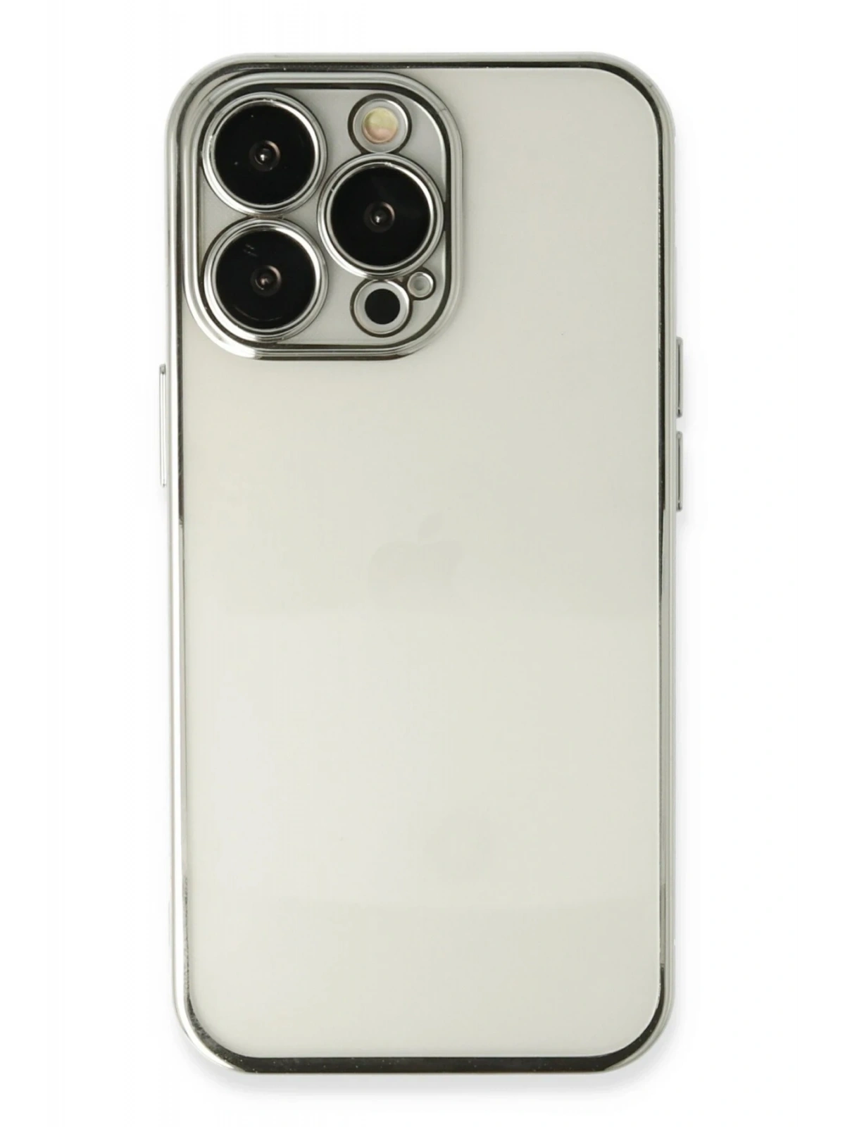 Newface Apple iPhone 14 Pro Kılıf Razer Lensli Silikon - Gümüş