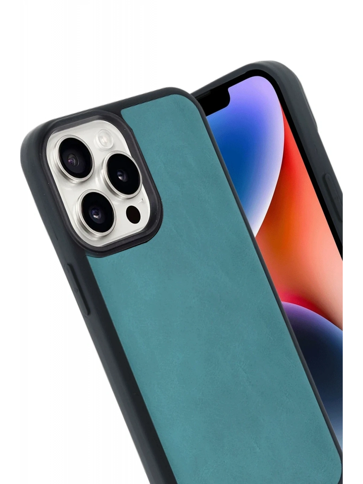 Newface Apple iPhone 14 Pro Max Kılıf Aras Deri Kapak - Açık Yeşil