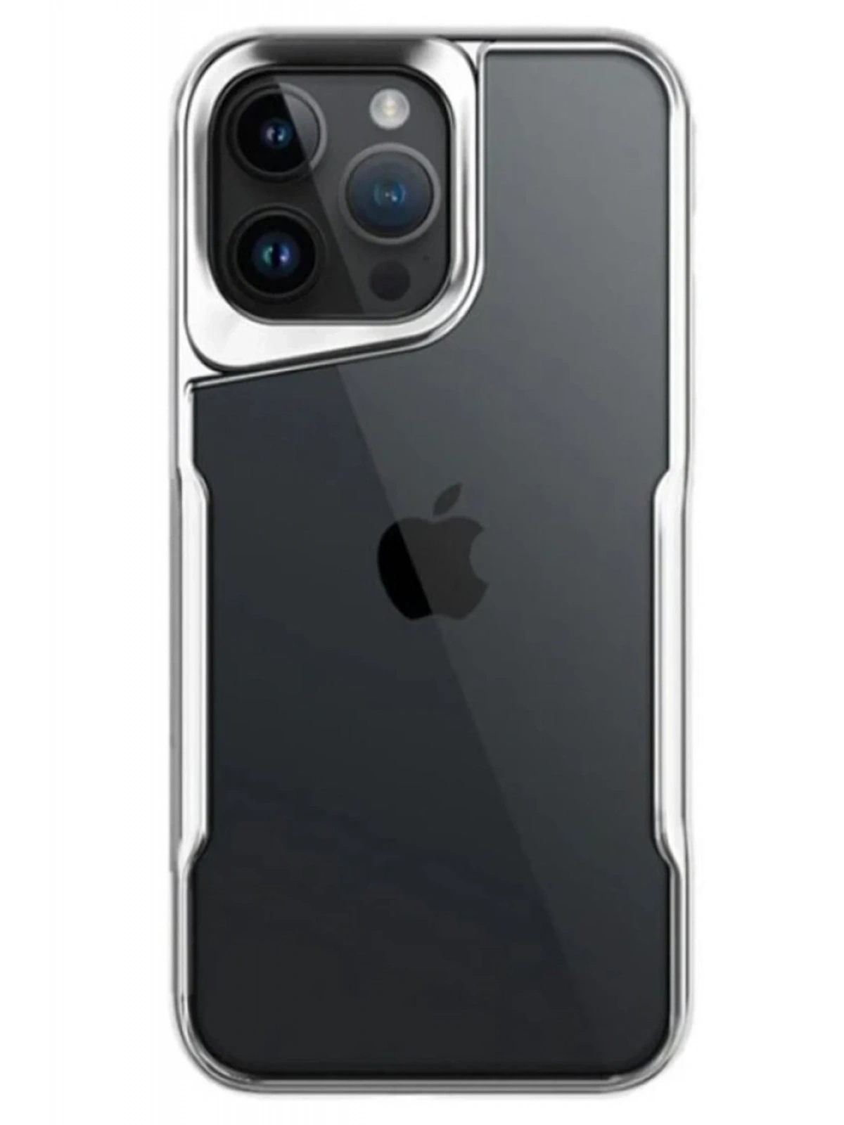Newface Apple iPhone 14 Pro Max Kılıf Boyi Silikon Kapak - Gümüş