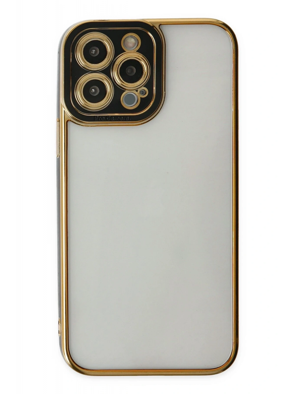 Newface Apple iPhone 14 Pro Max Kılıf Liva Lens Silikon - Siyah