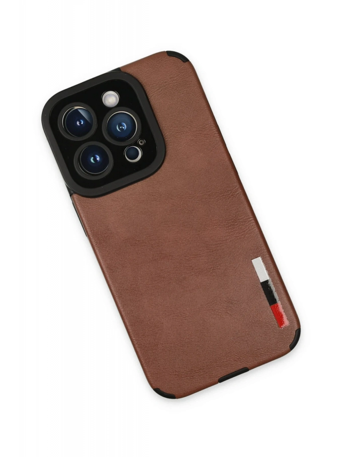 Newface Apple iPhone 14 Pro Max Kılıf Loop Deri Silikon - Kahverengi