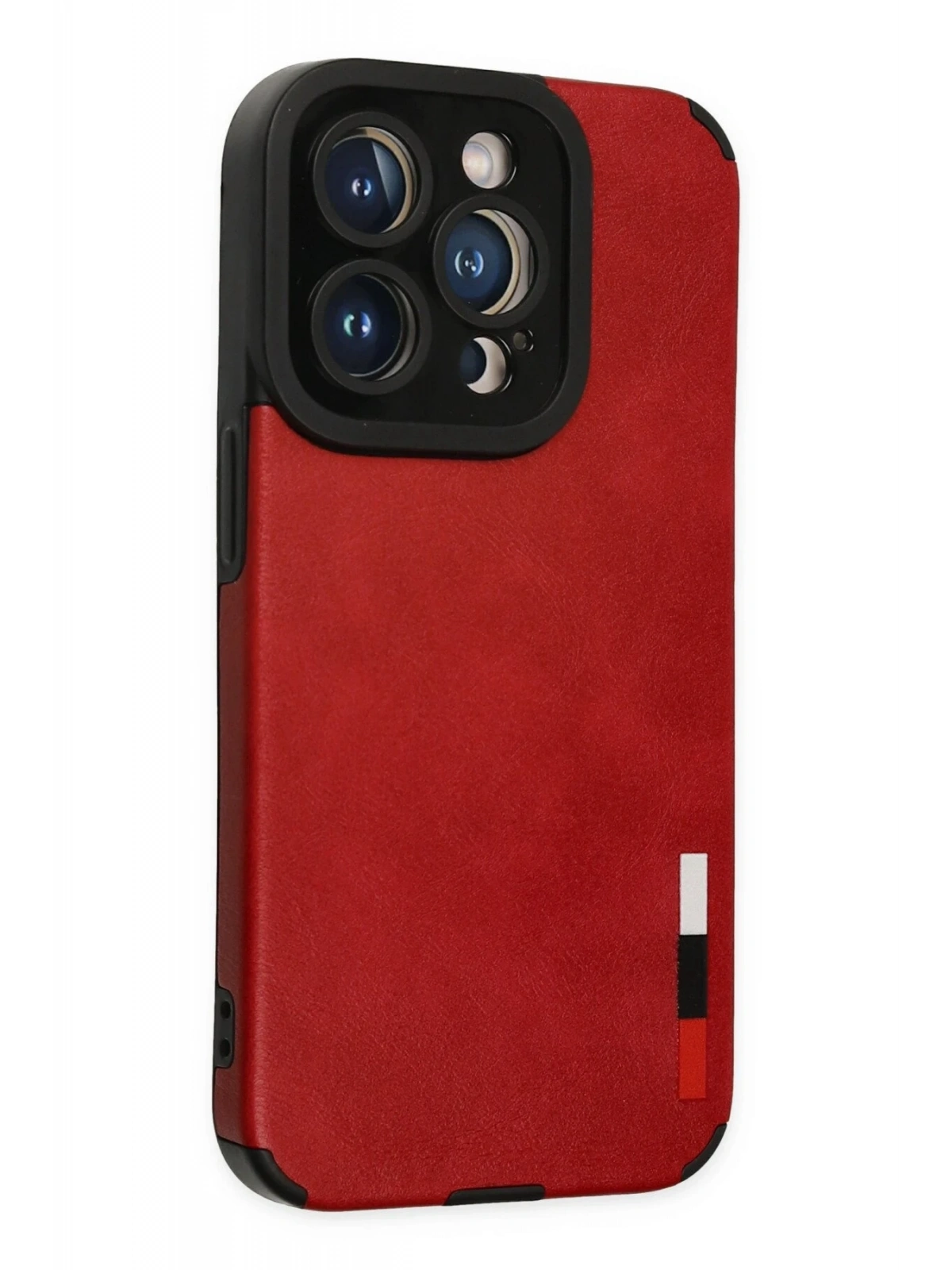 Newface Apple iPhone 14 Pro Max Kılıf Loop Deri Silikon - Kırmızı