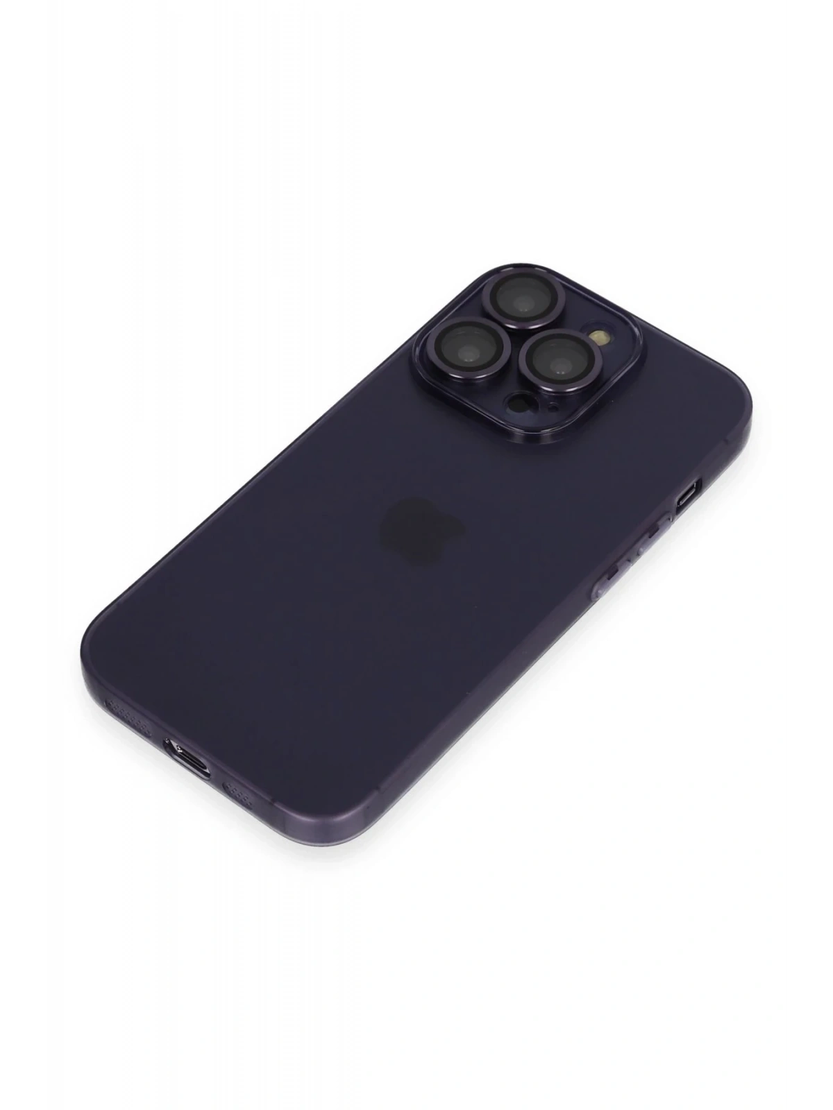 Newface Apple iPhone 14 Pro Max Kılıf Luko Lens Silikon - Derin Mor