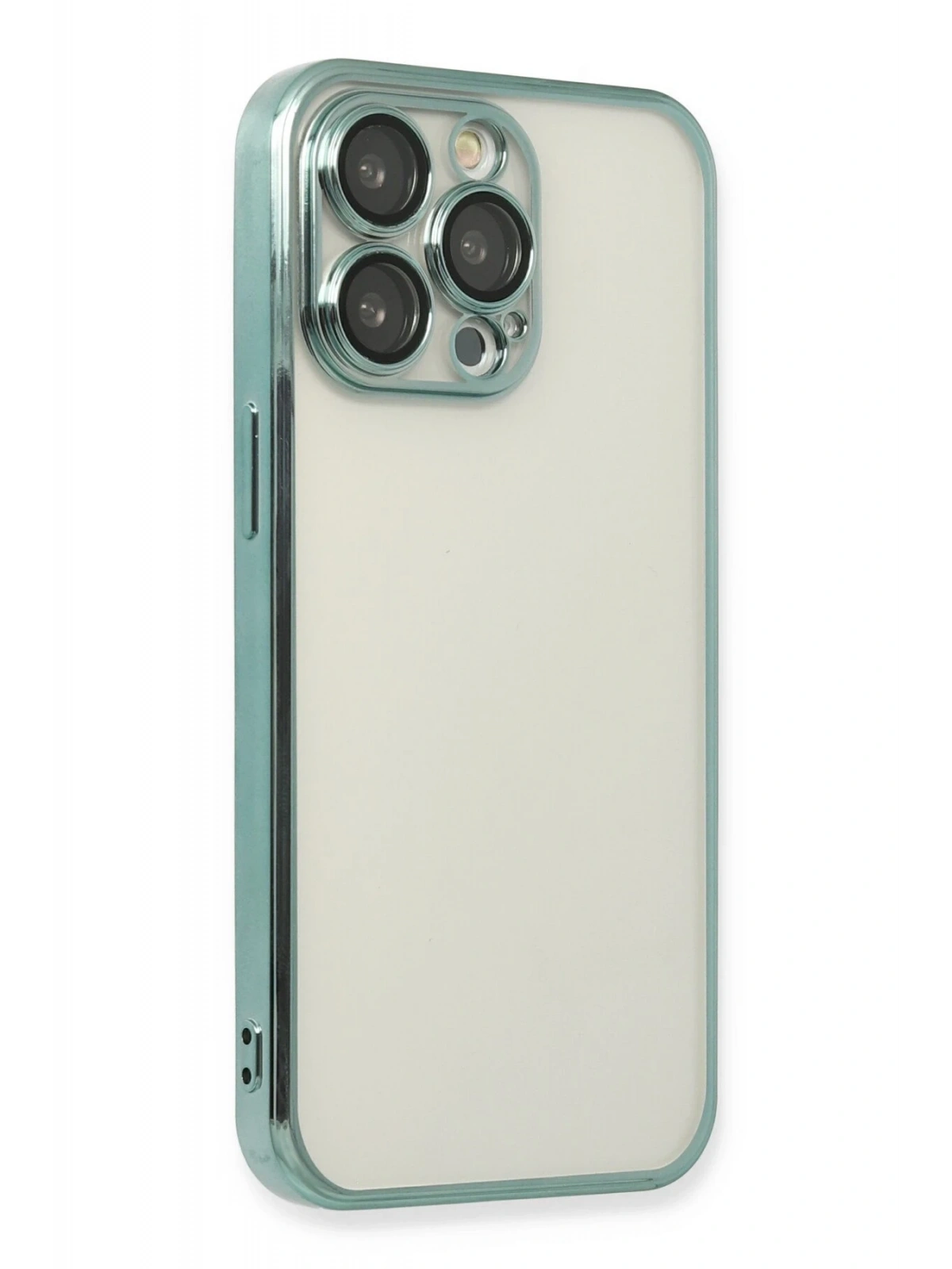 Newface Apple iPhone 14 Pro Max Kılıf Razer Lensli Silikon - Yeşil