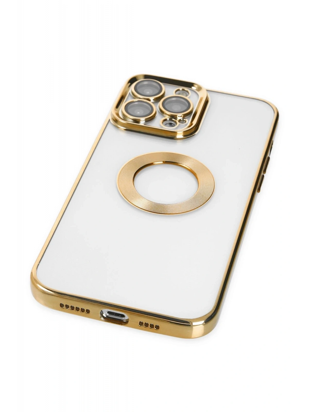Newface Apple iPhone 14 Pro Max Kılıf Slot Silikon - Gold