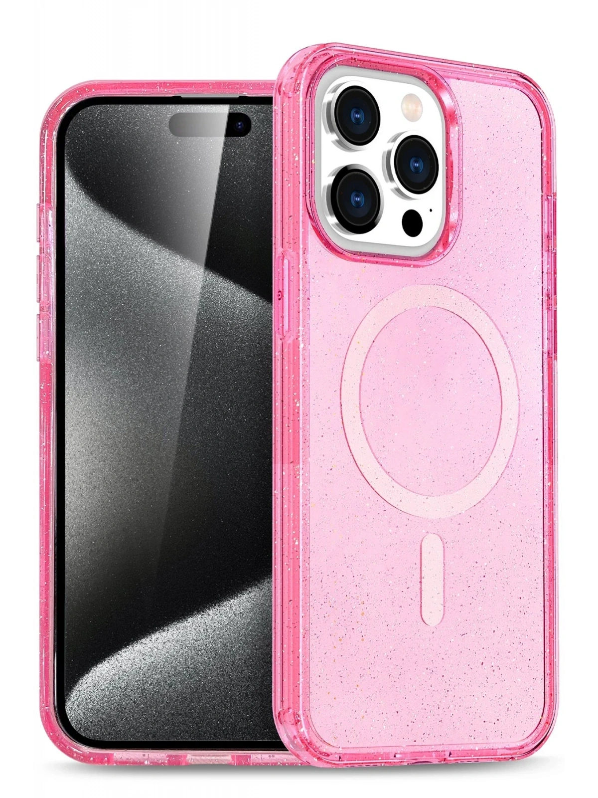 Newface Apple iPhone 14 Pro Max Kılıf Star Magsafe Kapak - Pembe