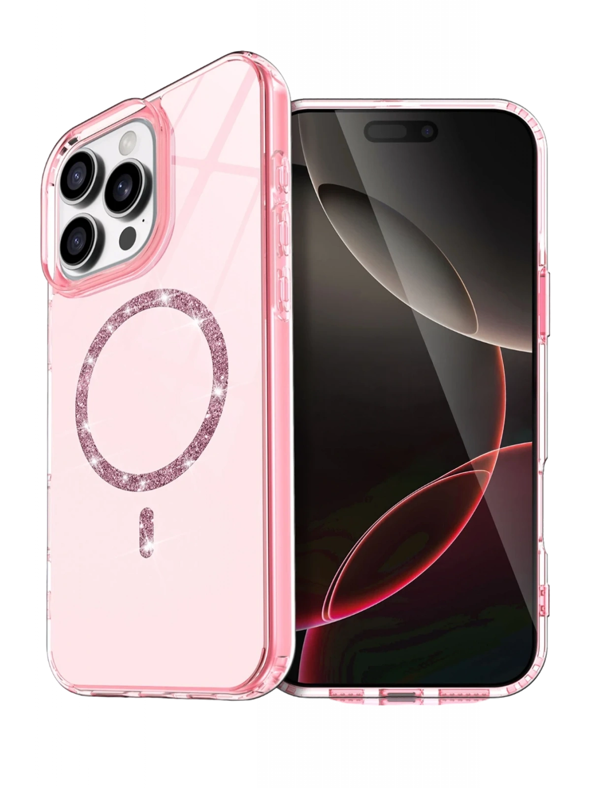 Newface Apple iPhone 14 Pro Max Live Diamond Magsafe Kapak - Pembe
