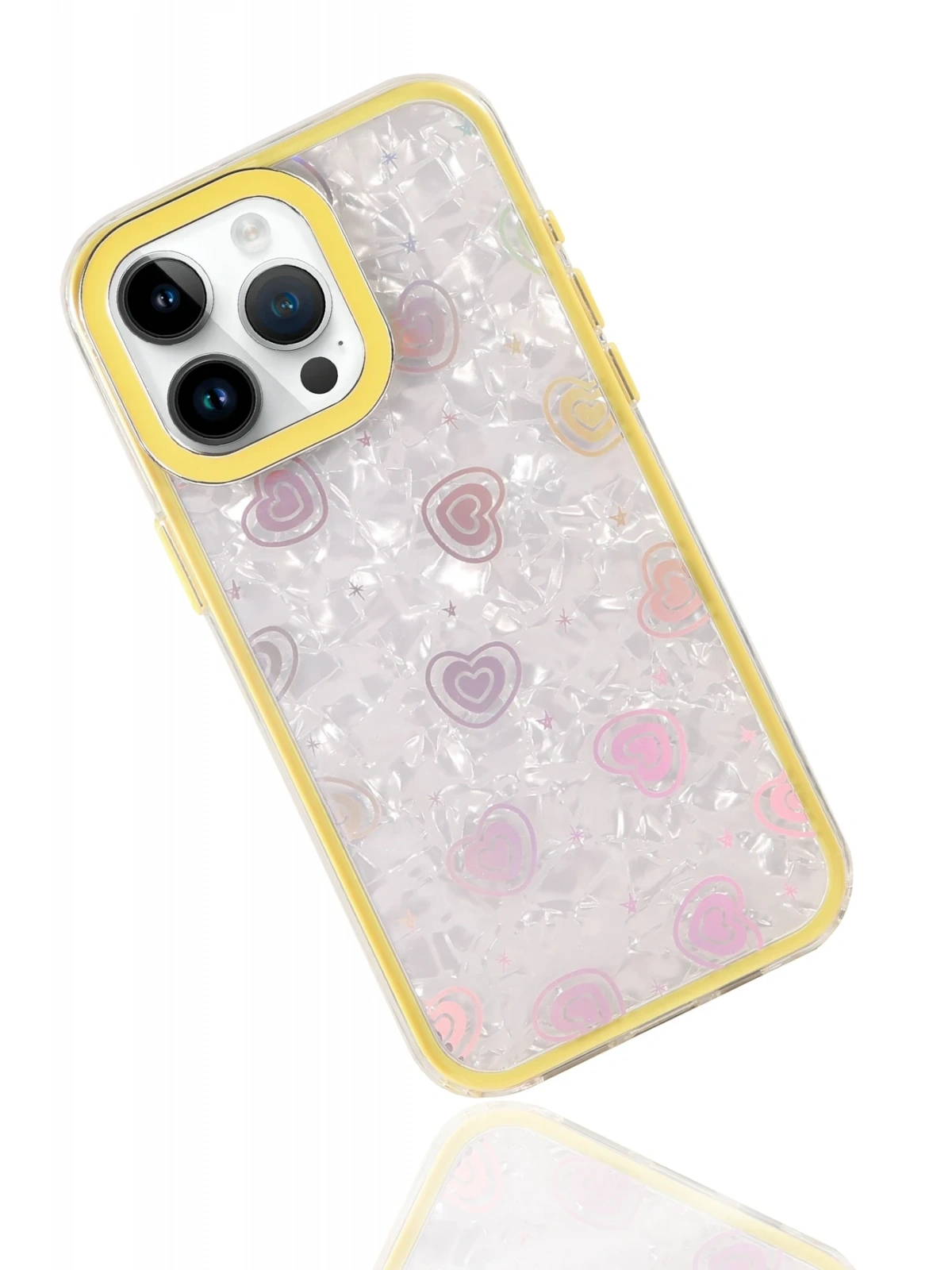 Newface Apple iPhone 14 Pro Max Lumi Desenli Kapak - Sarı
