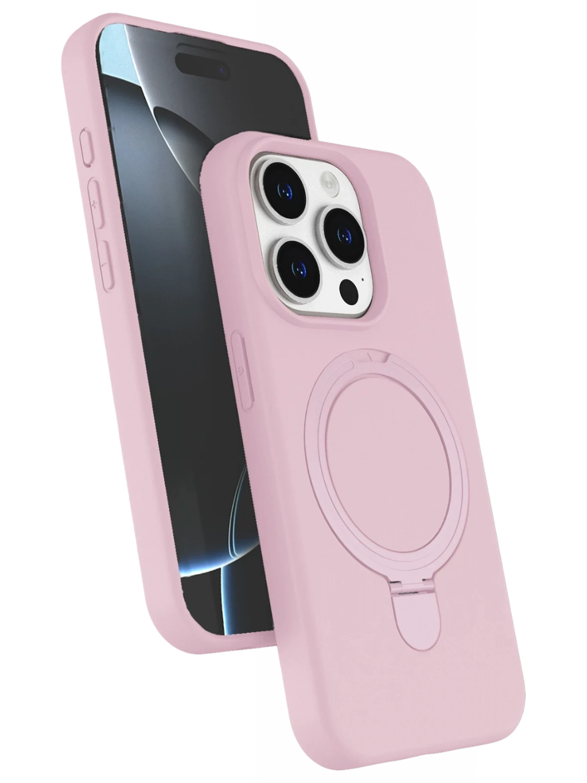 Newface Apple iPhone 14 Pro Max Regal Magsafe Standlı Kapak - Açık Pembe
