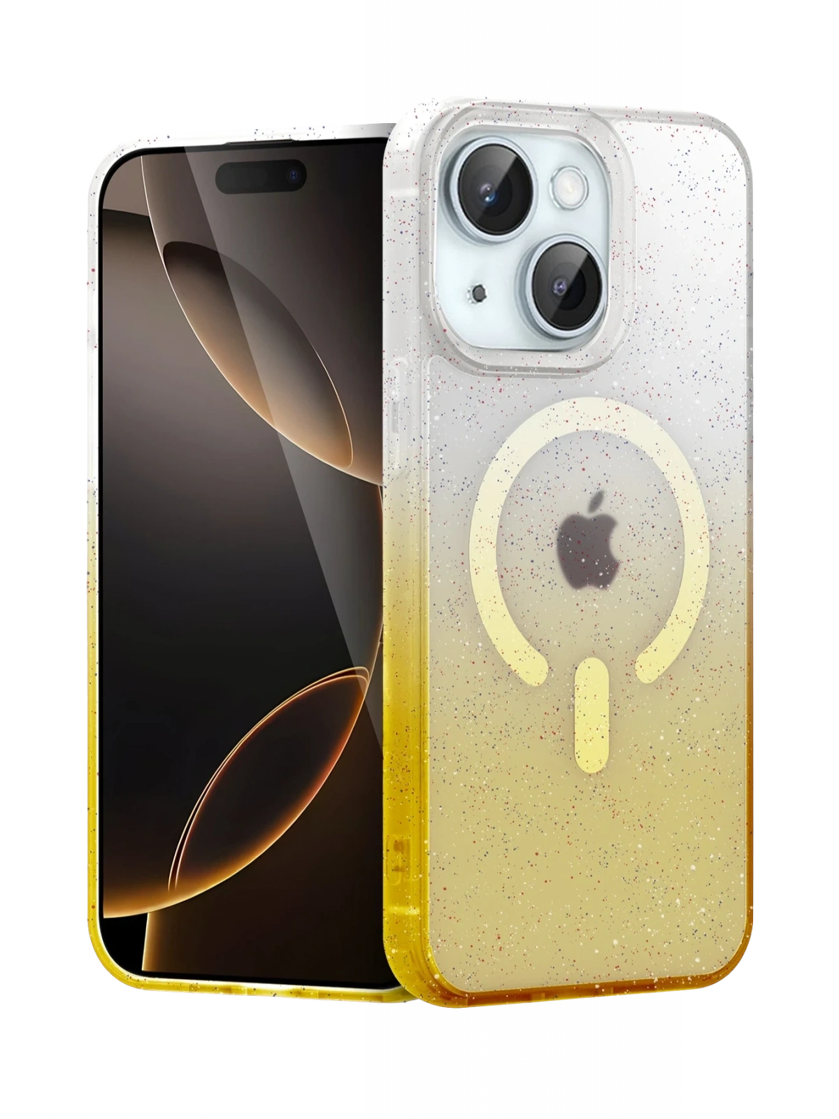 Newface Apple iPhone 14 Pummel Shiny Magsafe Kapak - Gold