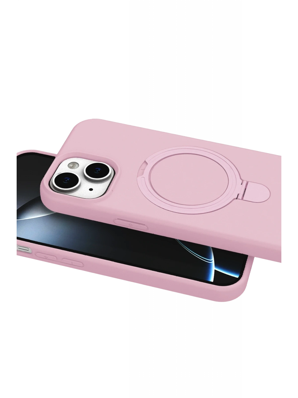 Newface Apple iPhone 14 Regal Magsafe Standlı Kapak - Açık Pembe
