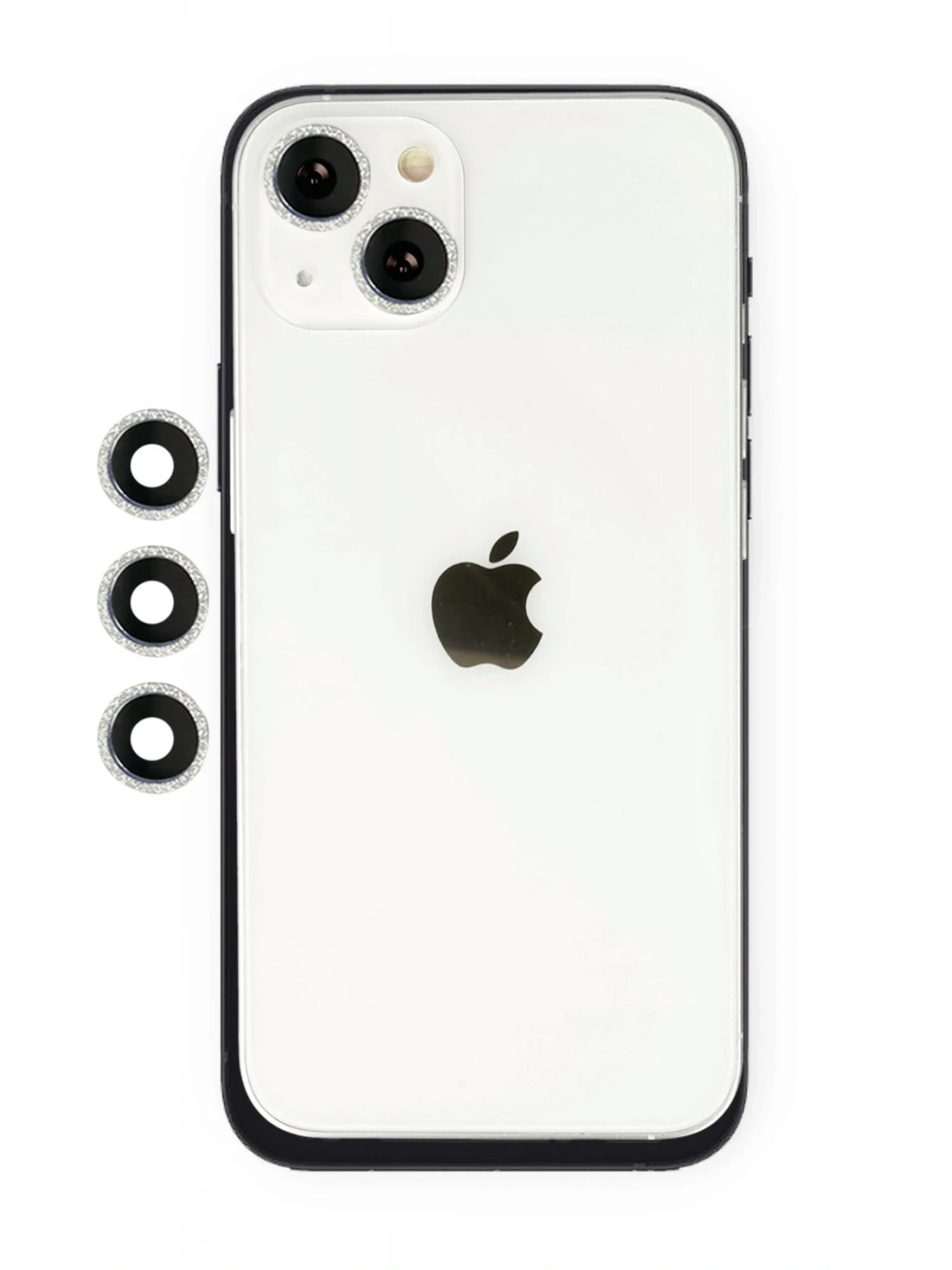 Newface Apple iPhone 14 Shine Kamera Lens - Gümüş