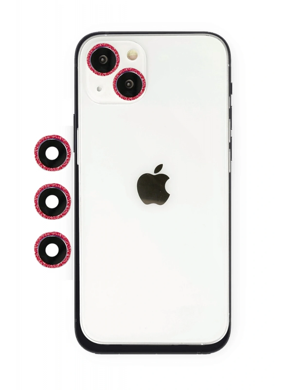Newface Apple iPhone 14 Shine Kamera Lens - Kırmızı
